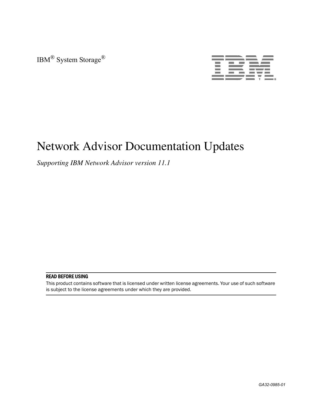 IBM Network Advisor Documentation Updates