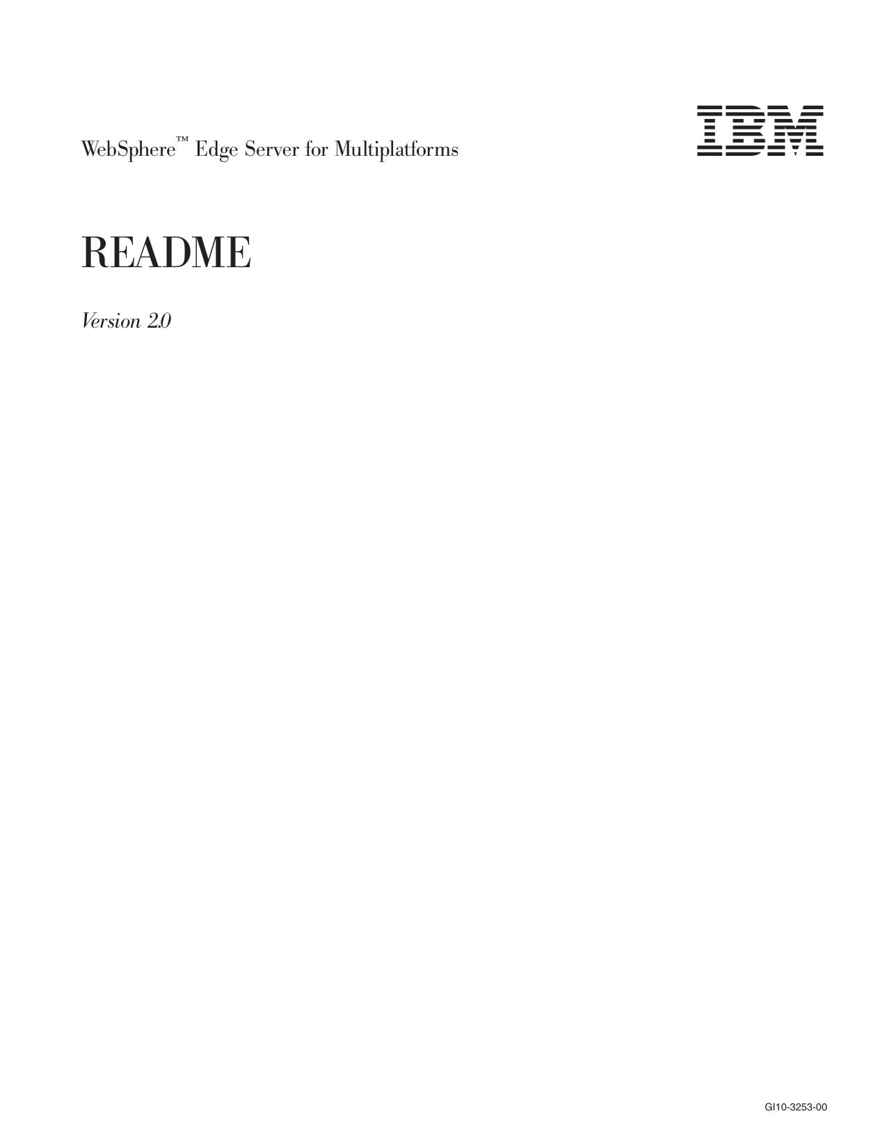 WebSphere<sup>Ž<reset> Edge Server: README