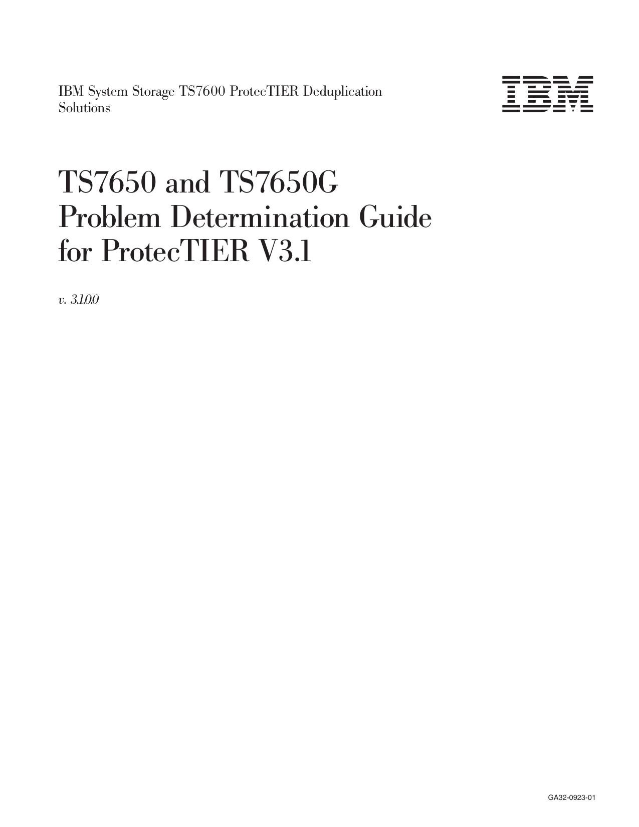 TS7650 and TS7650G Problem Determination Guide