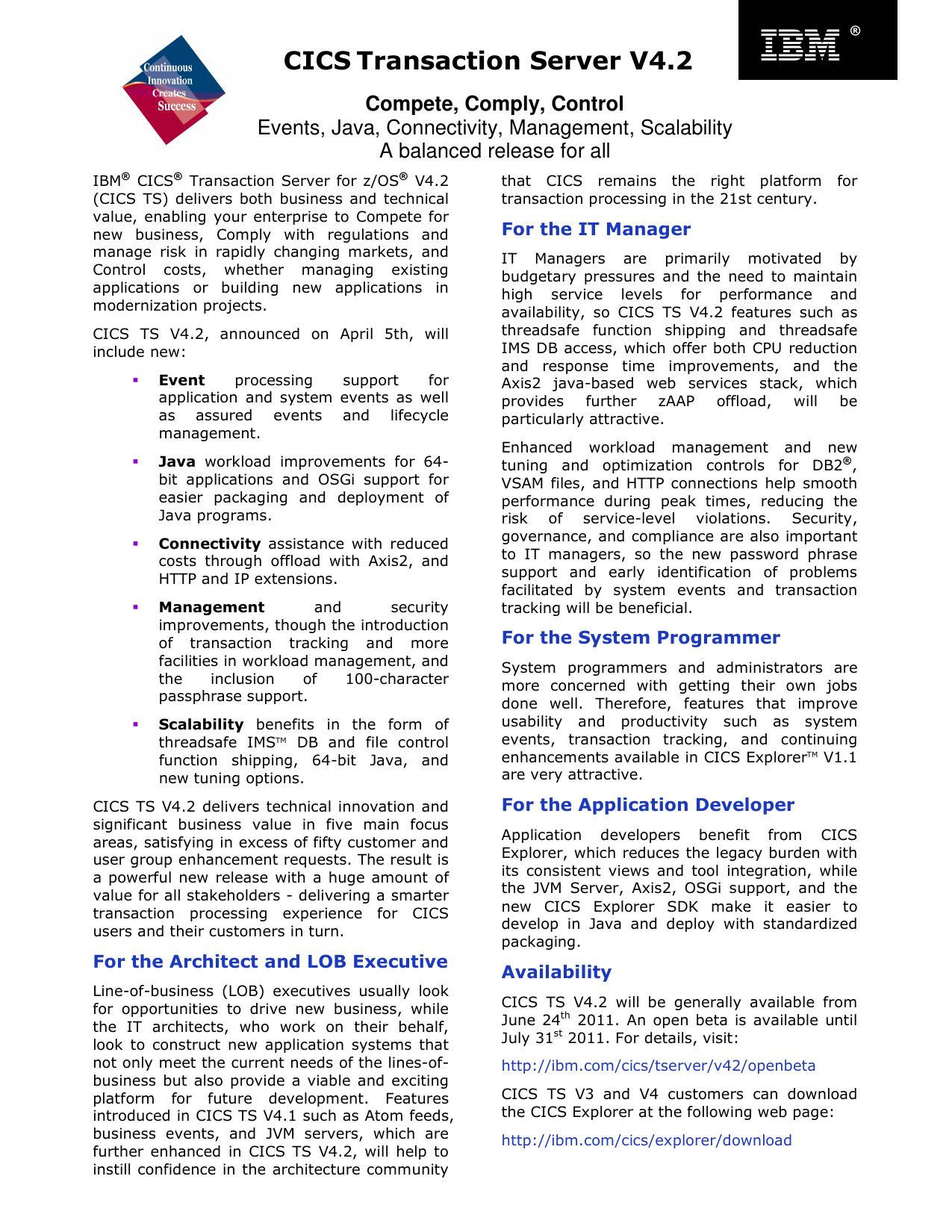 Microsoft Word - CICS TS v4.2 flyer v1 with barcode V4.doc