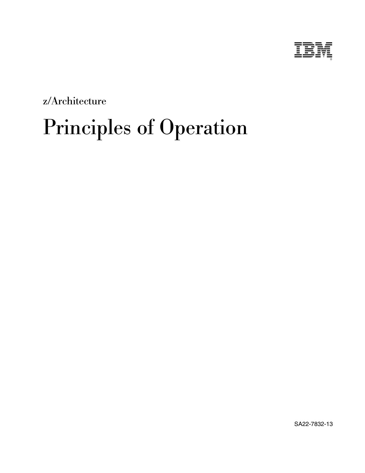 IBM z/Architecture Principles of Operation