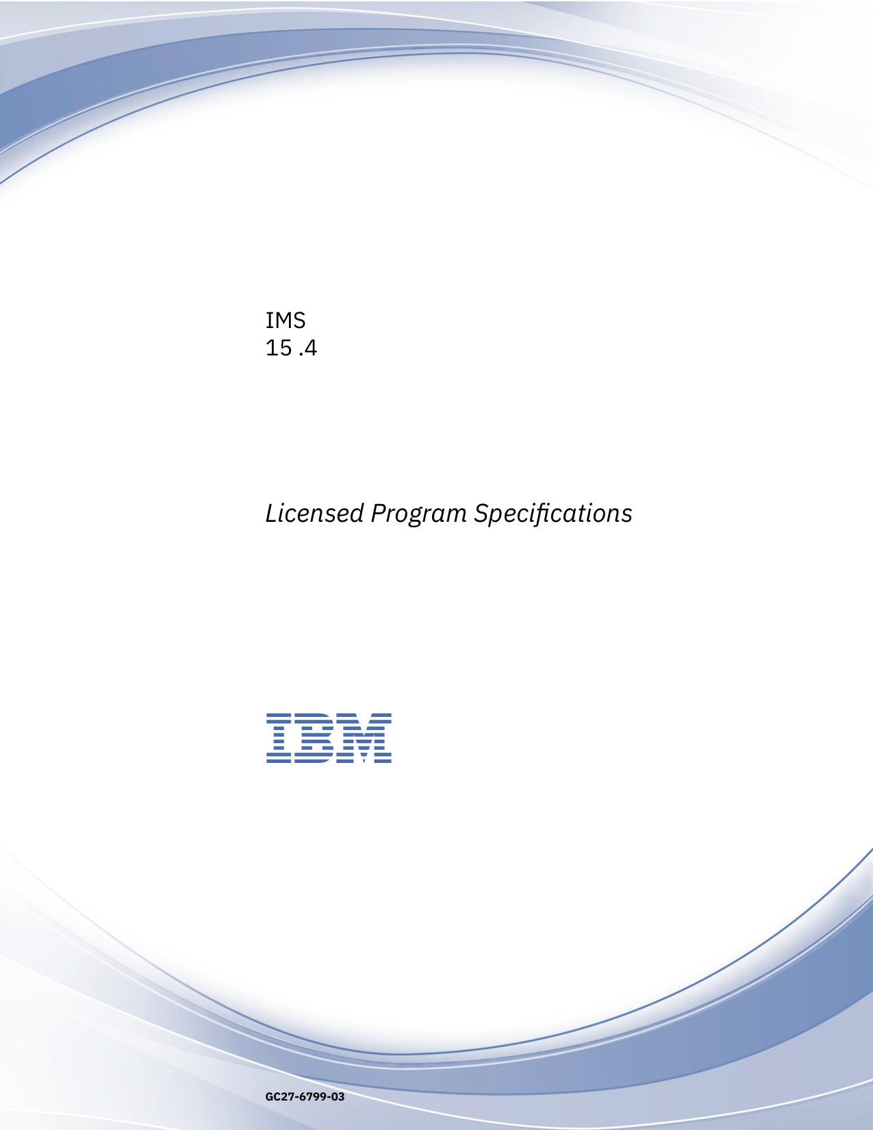 IMS: Licensed Program Specifications