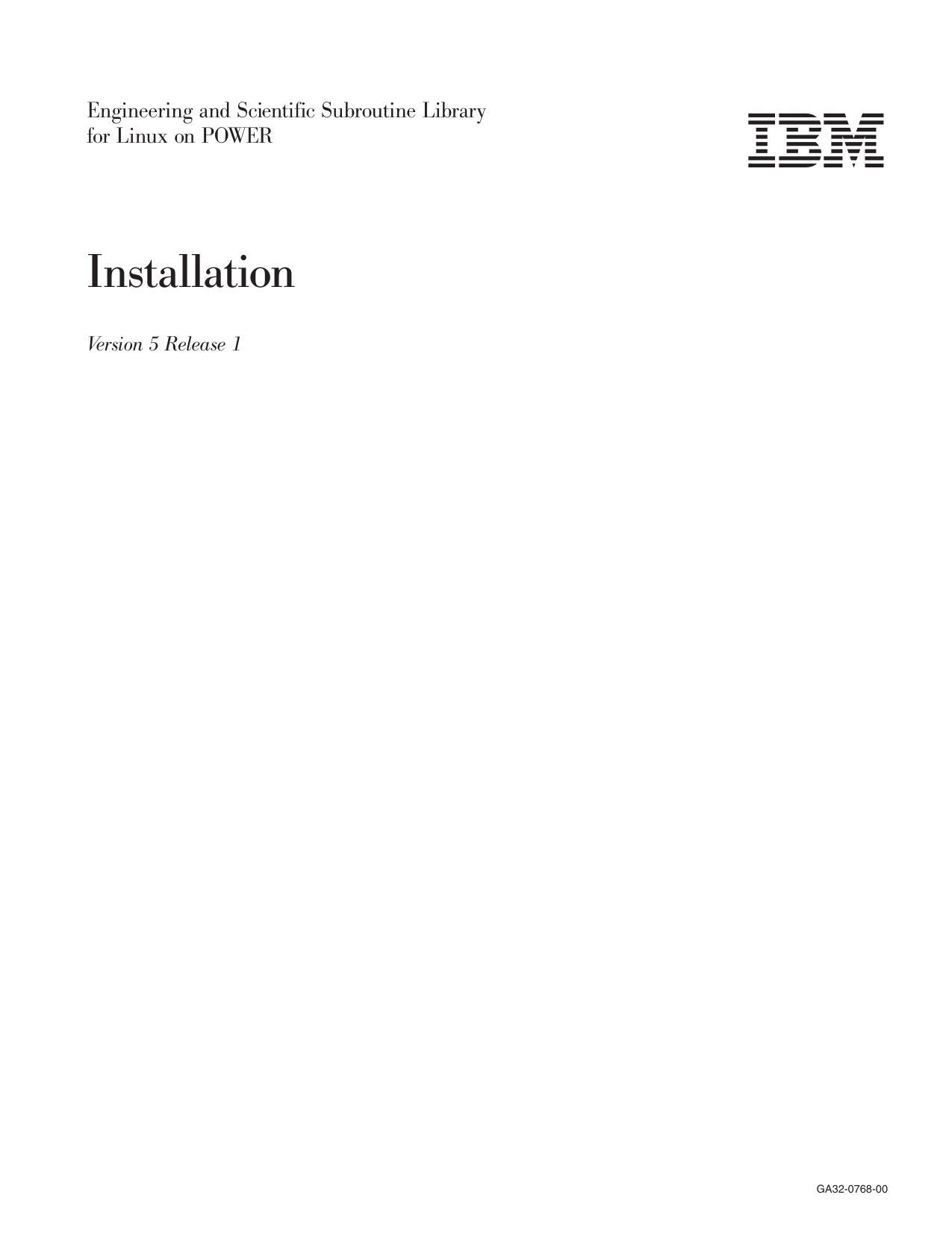 ESSL for Linux on POWER, 5.1: Installation