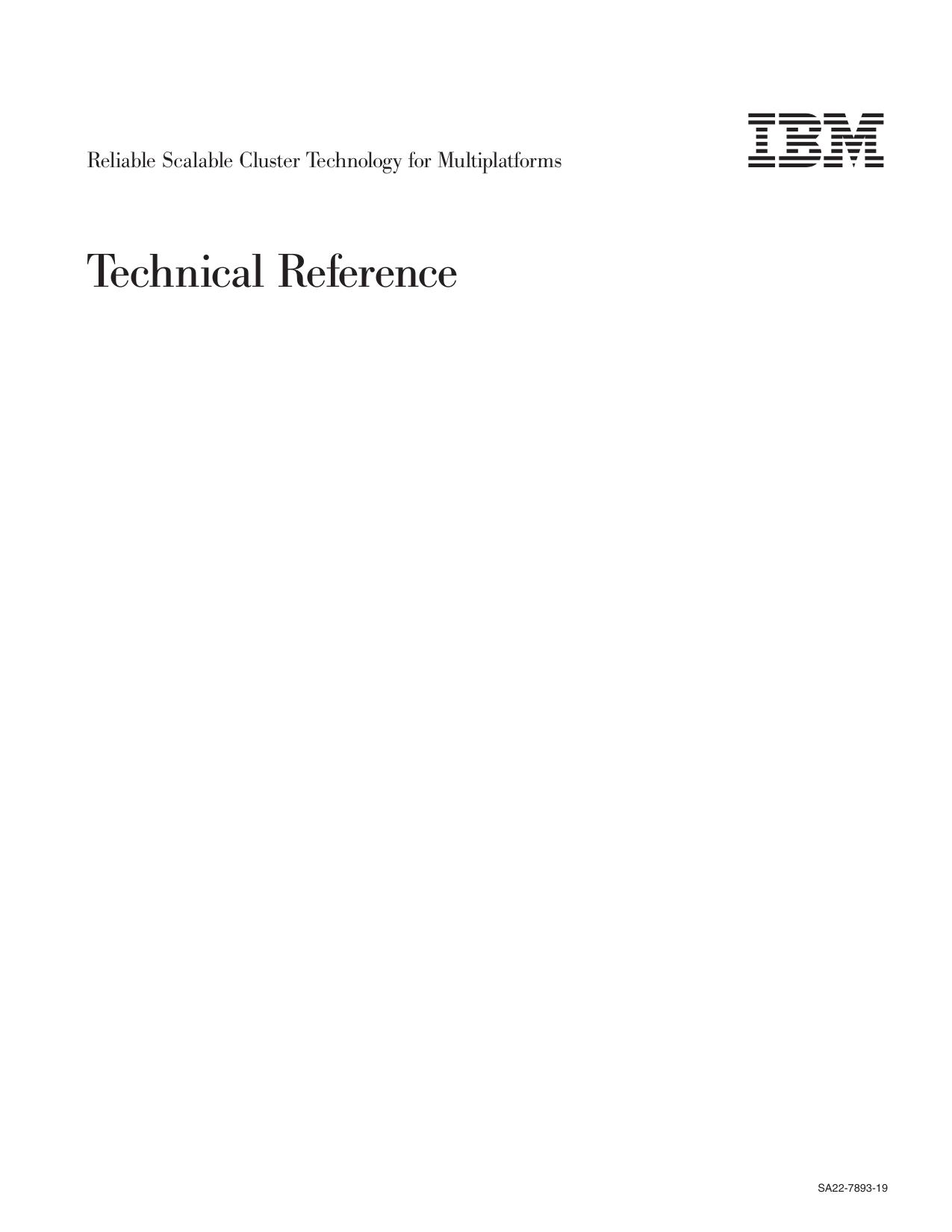 IBM RSCT for Multiplatforms: Technical Reference