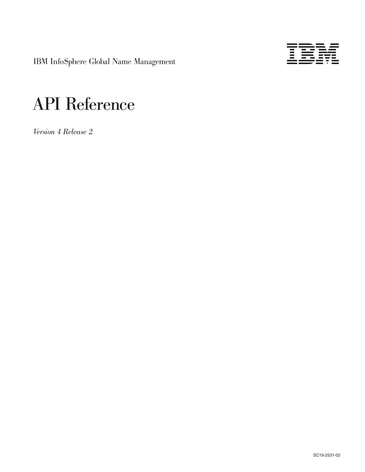 IBM InfoSphere Global Name Management: API Reference