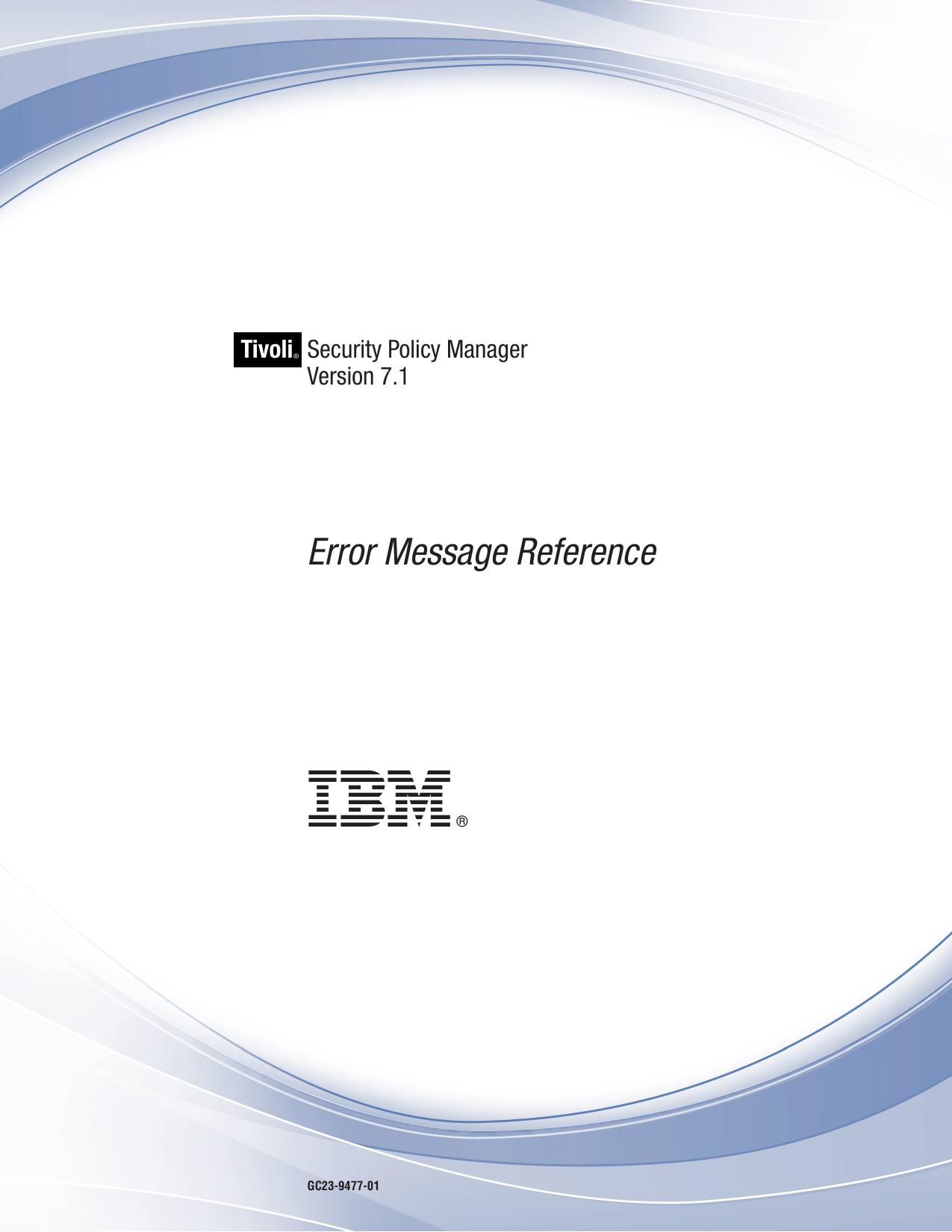 Version 7.1: Error Message Reference