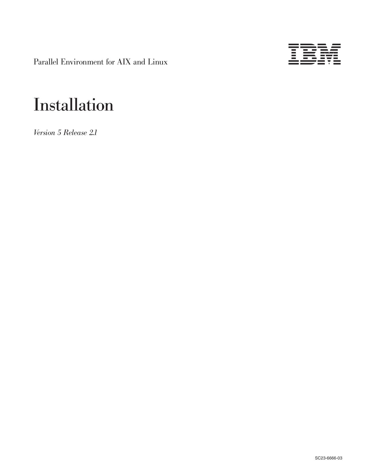 Parallel Environment: Installation