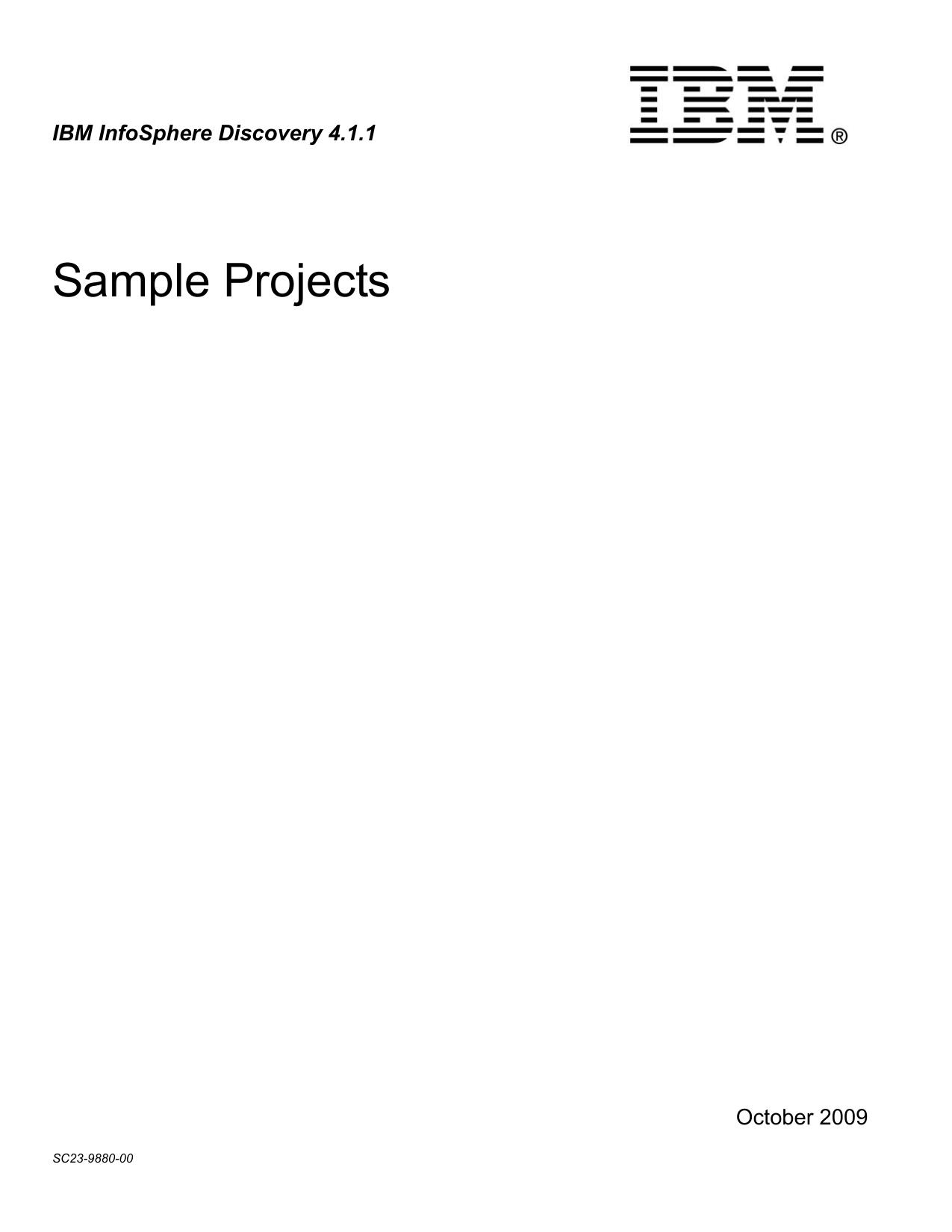 IBM InfoSphere Discovery 4.1.1 Sample Projects