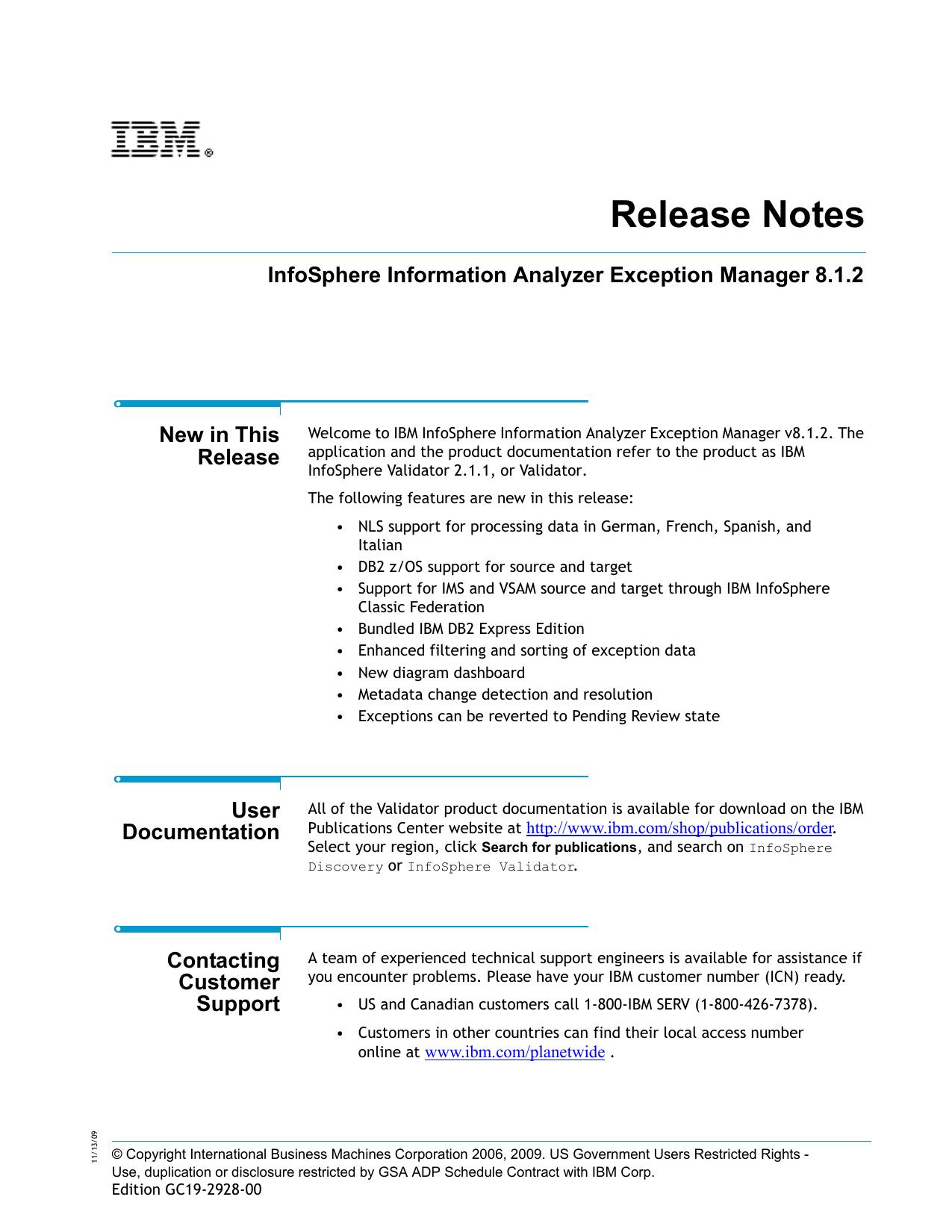 IBM InfoSphere Validator 2.1.1 Release Notes