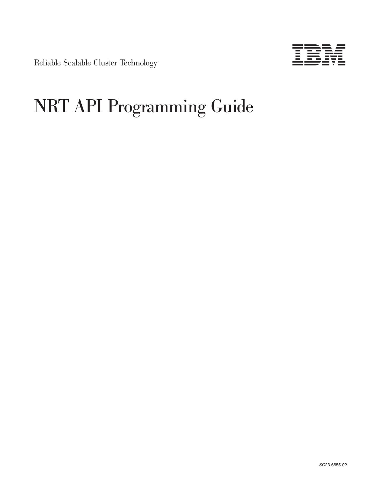 IBM RSCT: NRT API Programming Guide