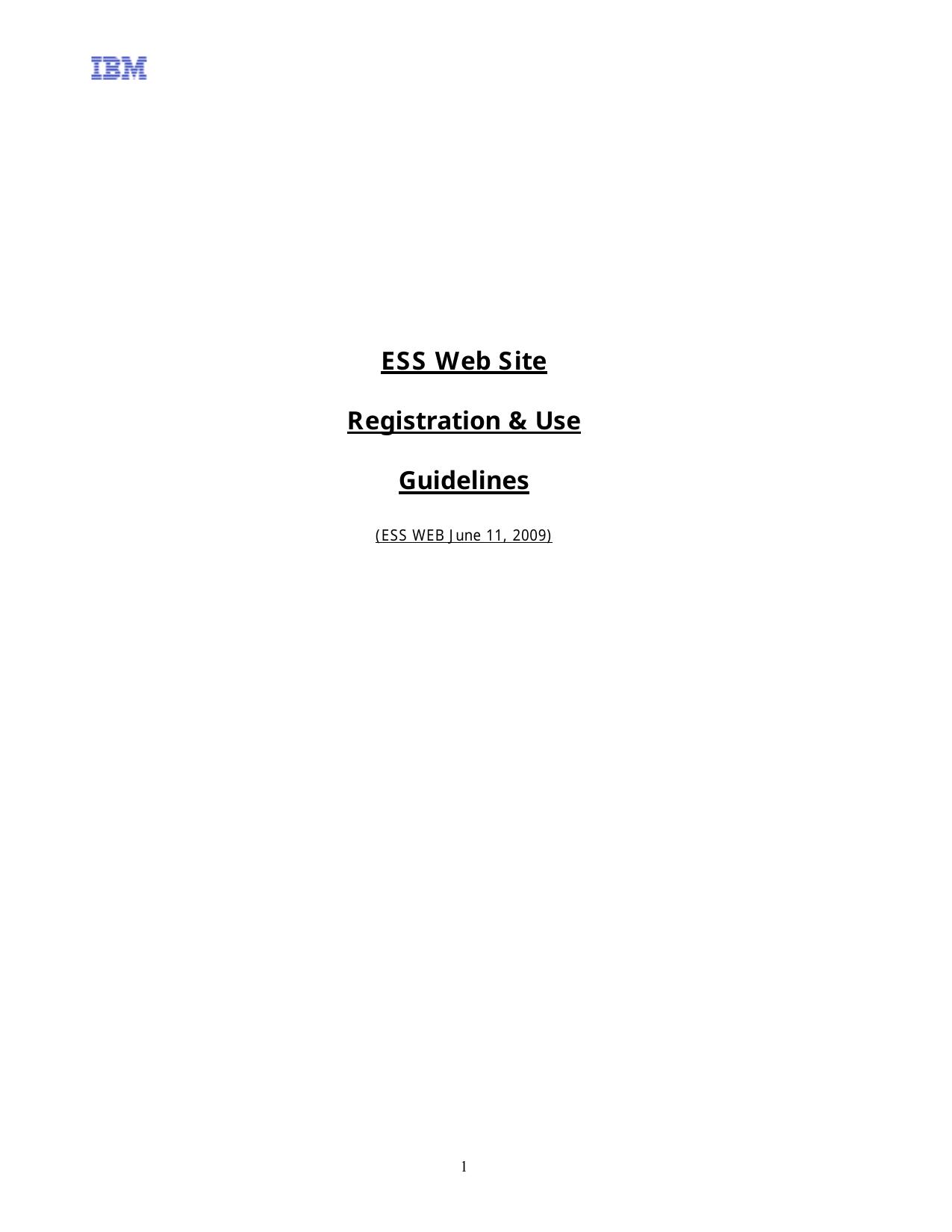 Microsoft Word - ESS Web Site Registration & Use Guidelines June11.2009.doc
