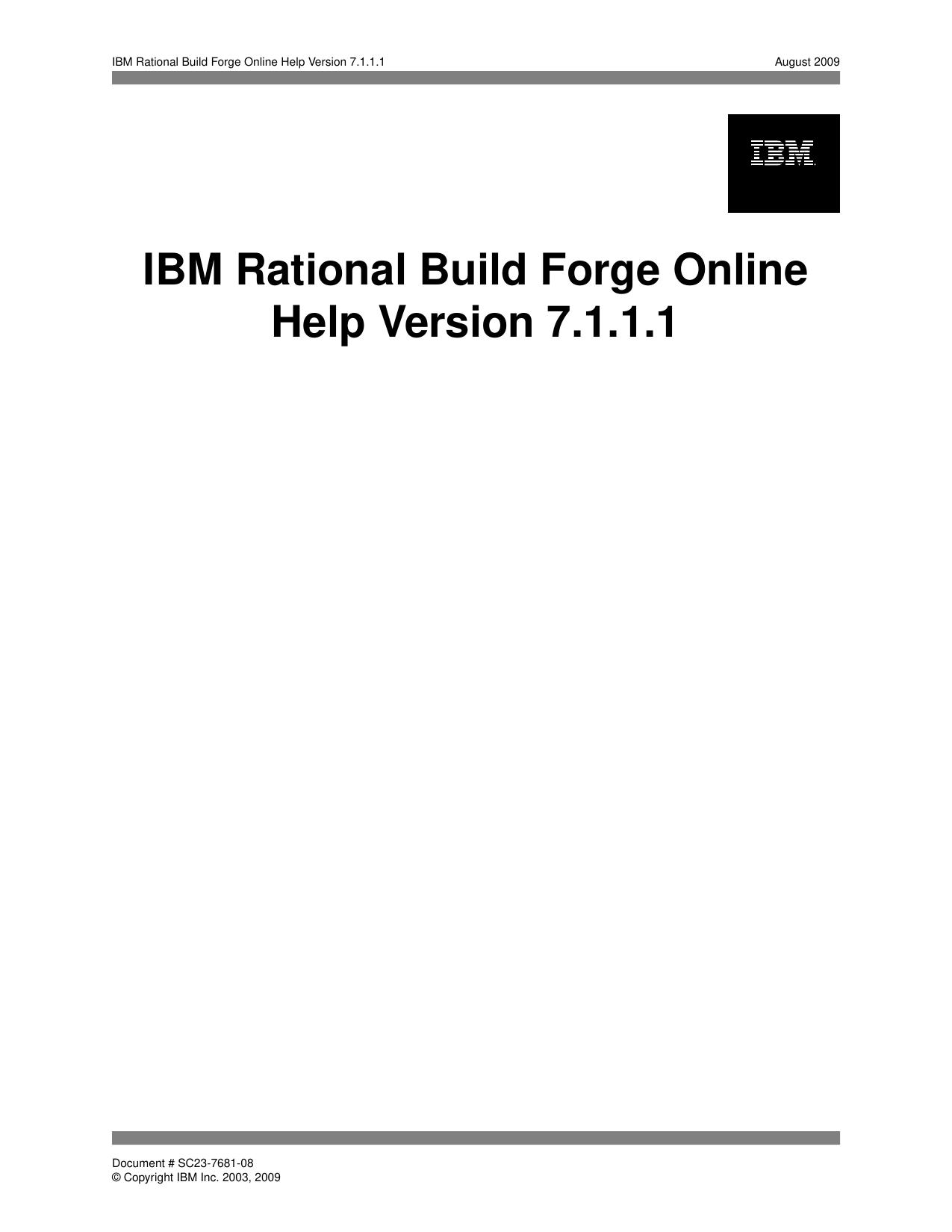 IBM Rational Build Forge Online Help Version 7.1.1.1
