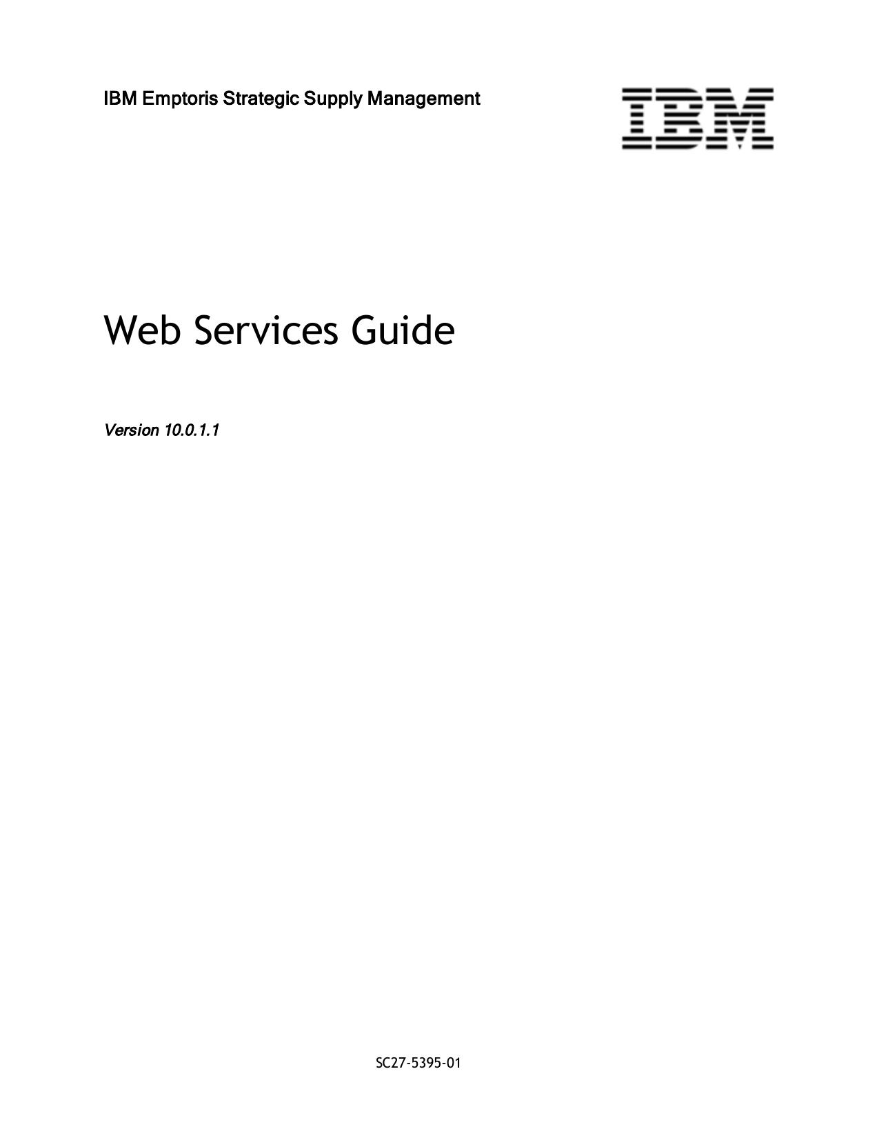IBM Emptoris Strategic Supply Management 10.0.1.1 Web Services Guide