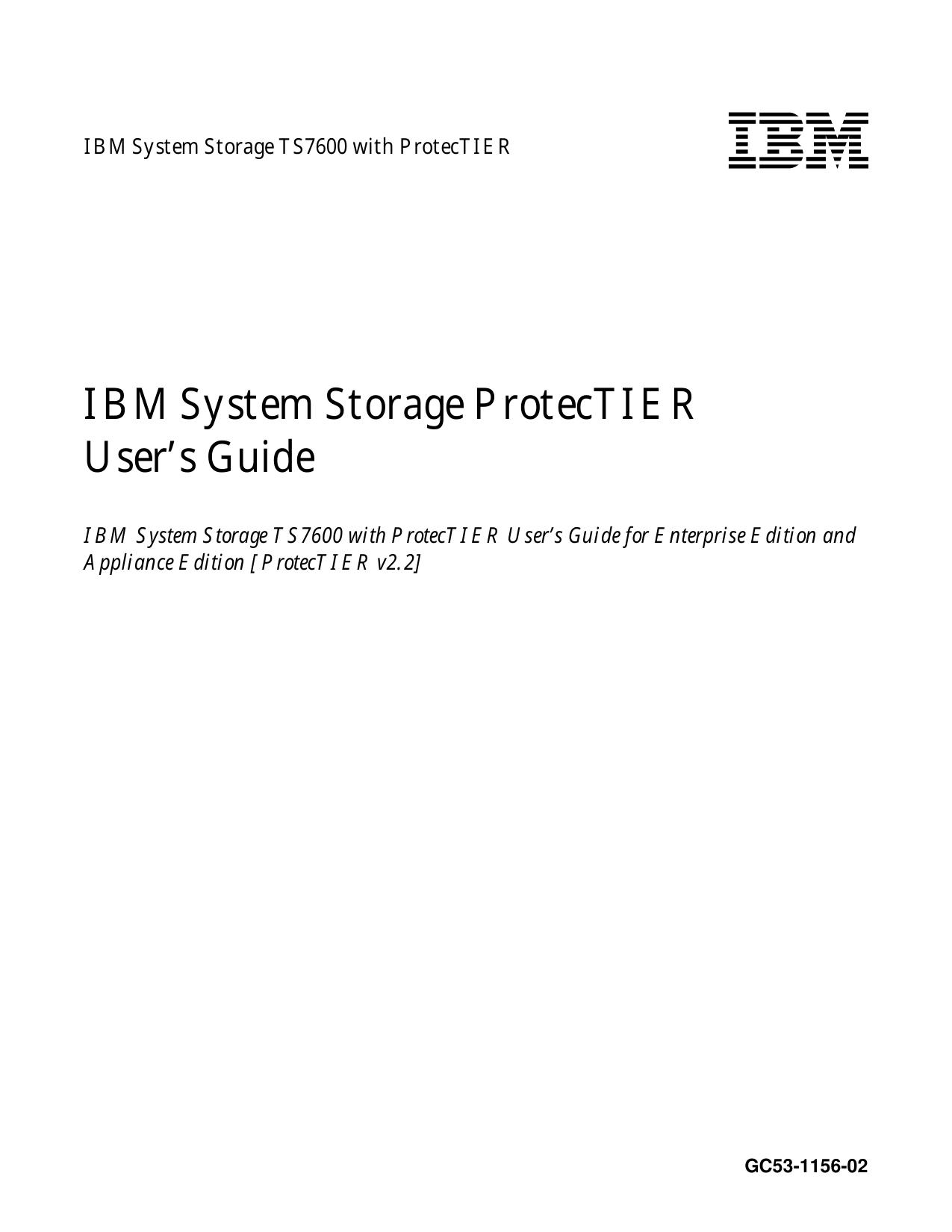 IBM System Storage ProtecTIER User's Guide