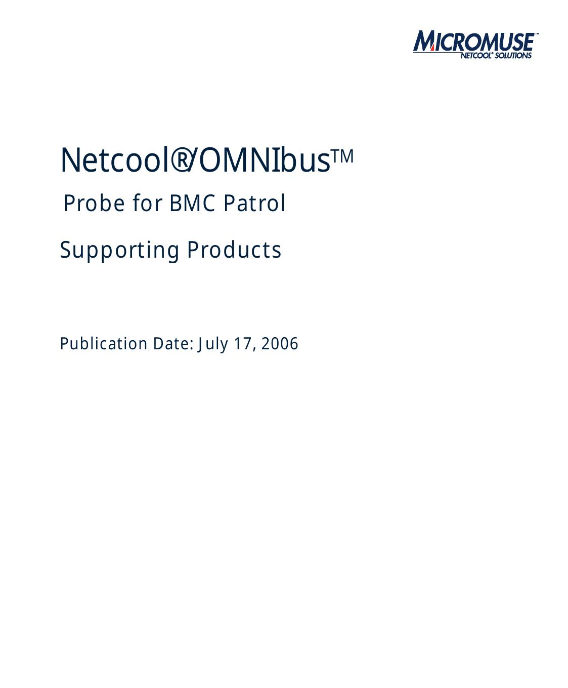 Netcool/OMNIbus Probe for BMC Patrol