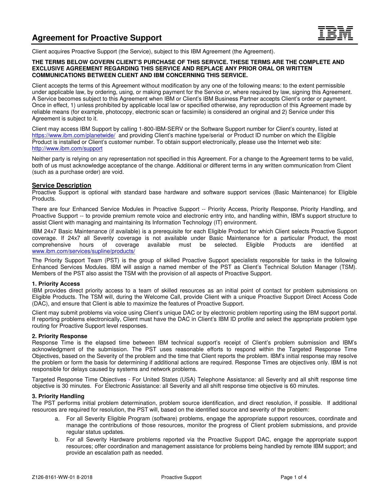 Microsoft Word - Z126-8161-WW-01 08-2018 Agreement for Proactive Support SC23732000.doc