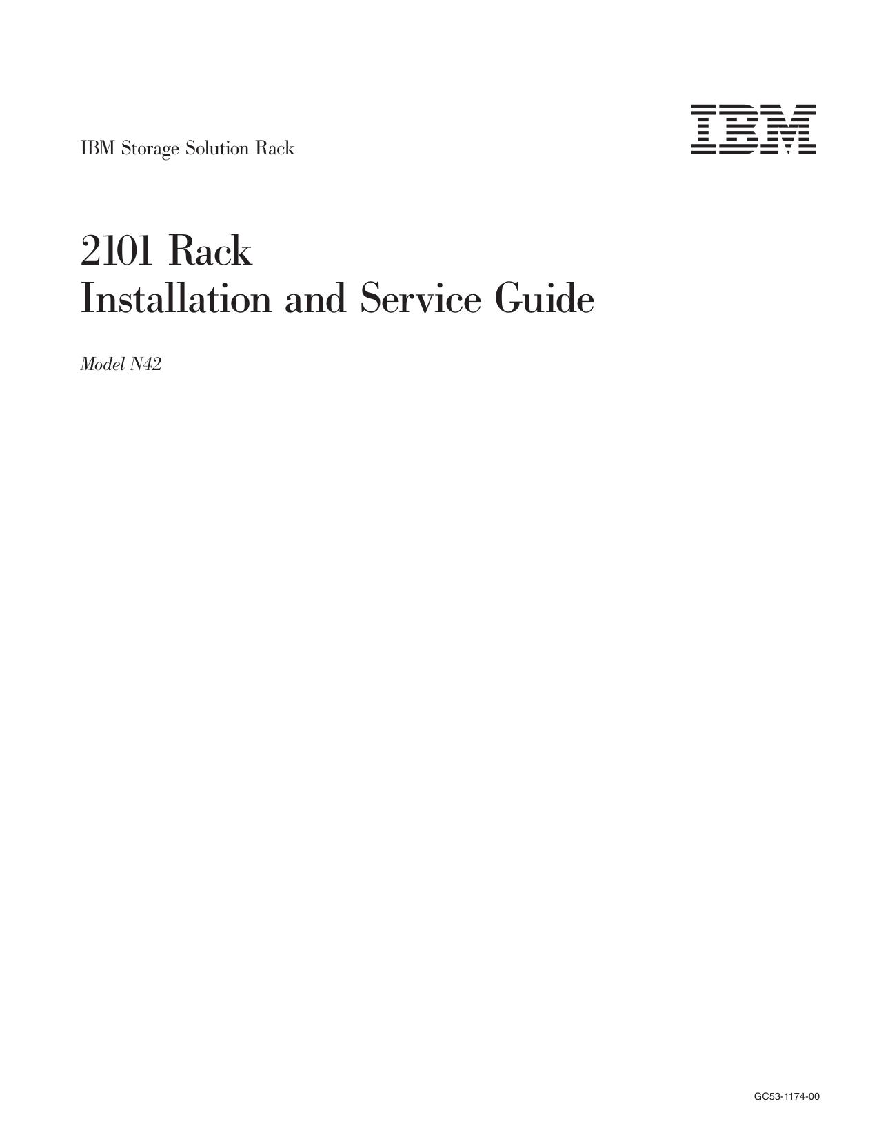Installation and Service Guide, 2101 Rack