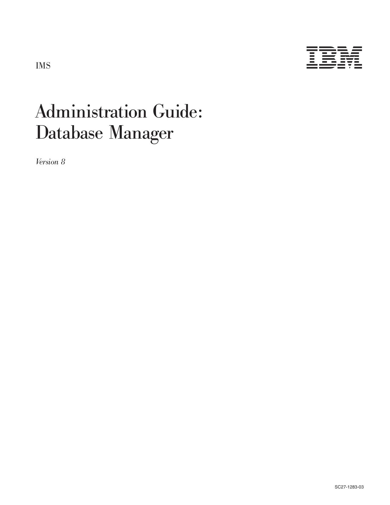 Administration Guide: Database Manager