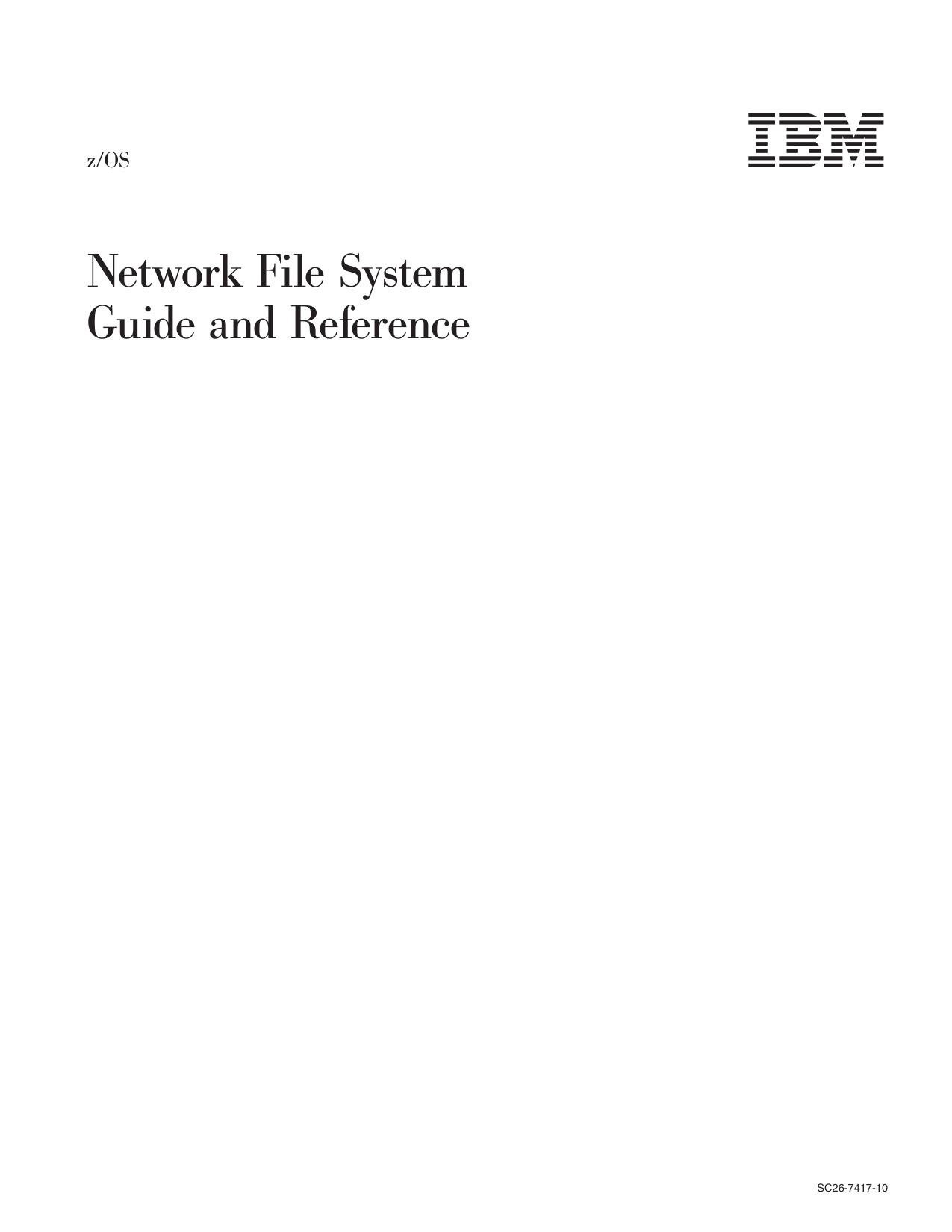 z/OS V1R11.0 Network File System Guide and Reference