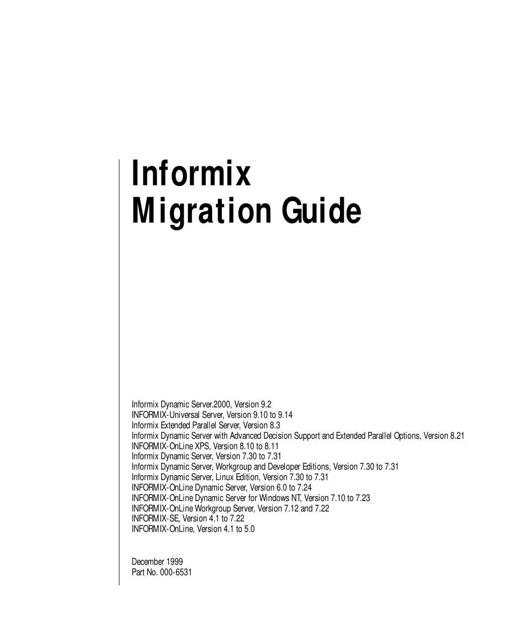 Informix Migration Guide