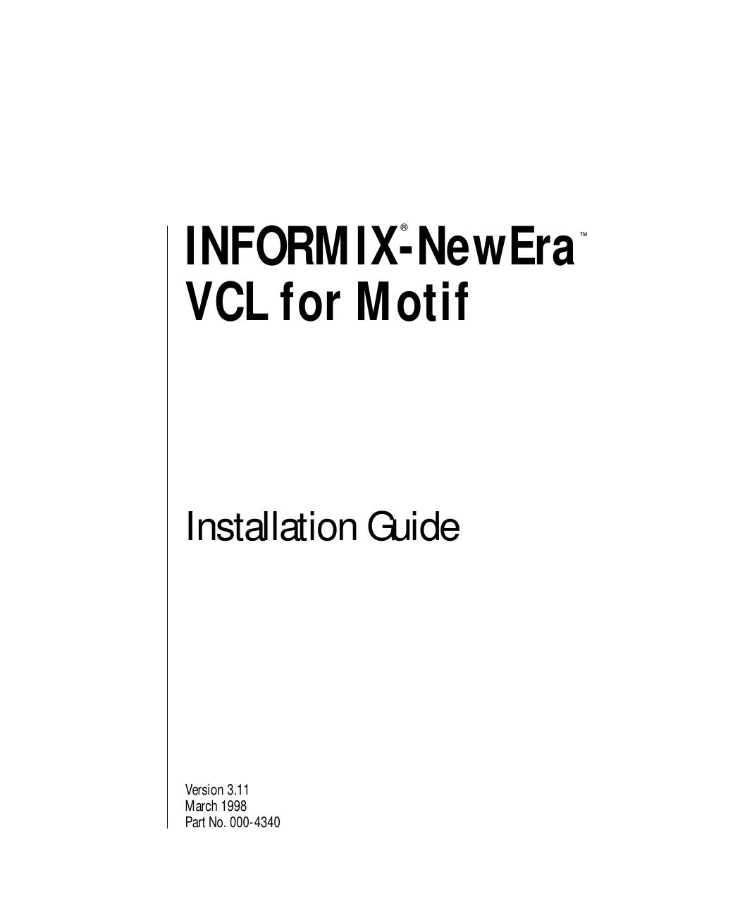 NewEra VCL for Motif Installation Guide