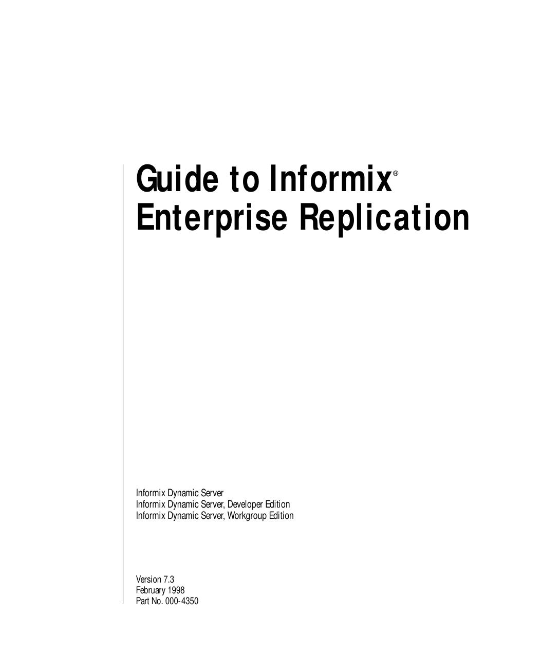 Guide to Informix Enterprise Replication
