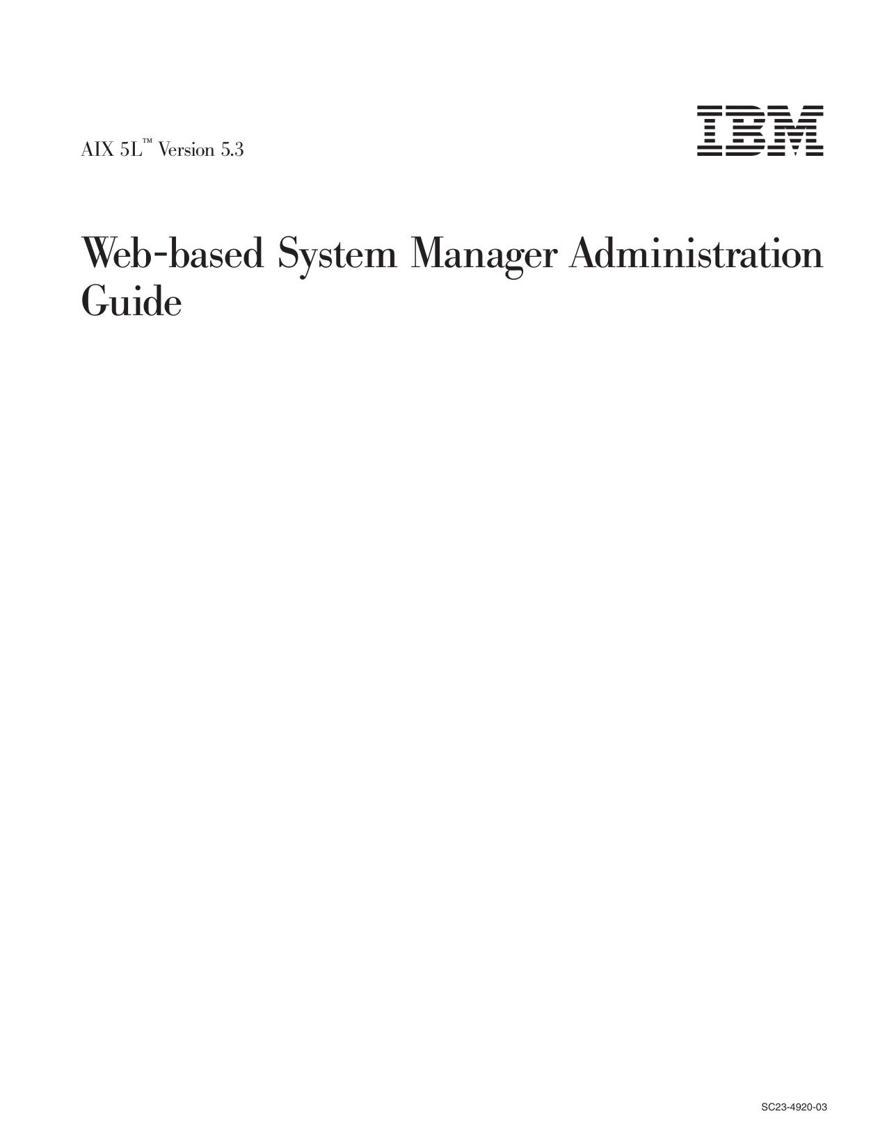 Web-based System Manager Administration Guide