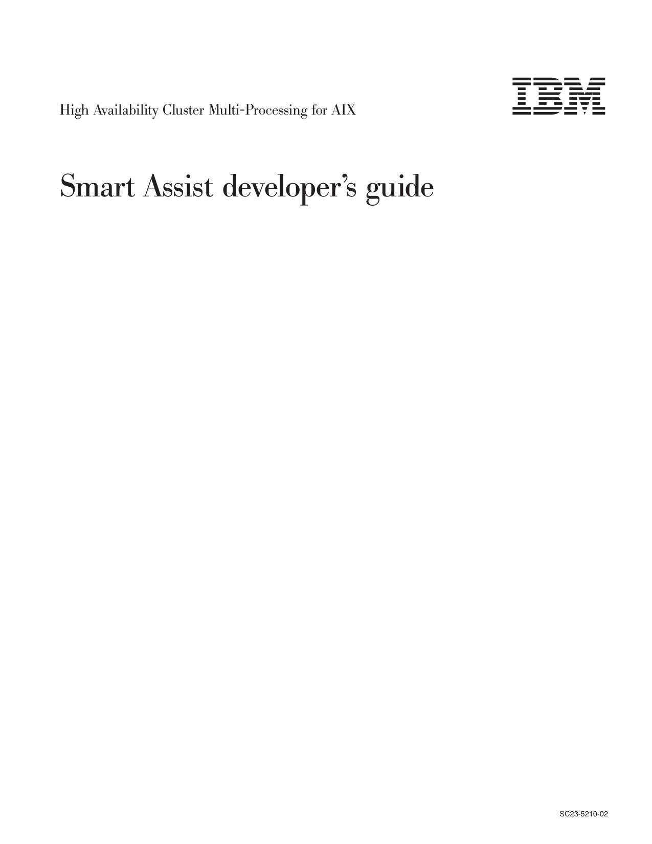 HACMP Smart Assist developer™s guide