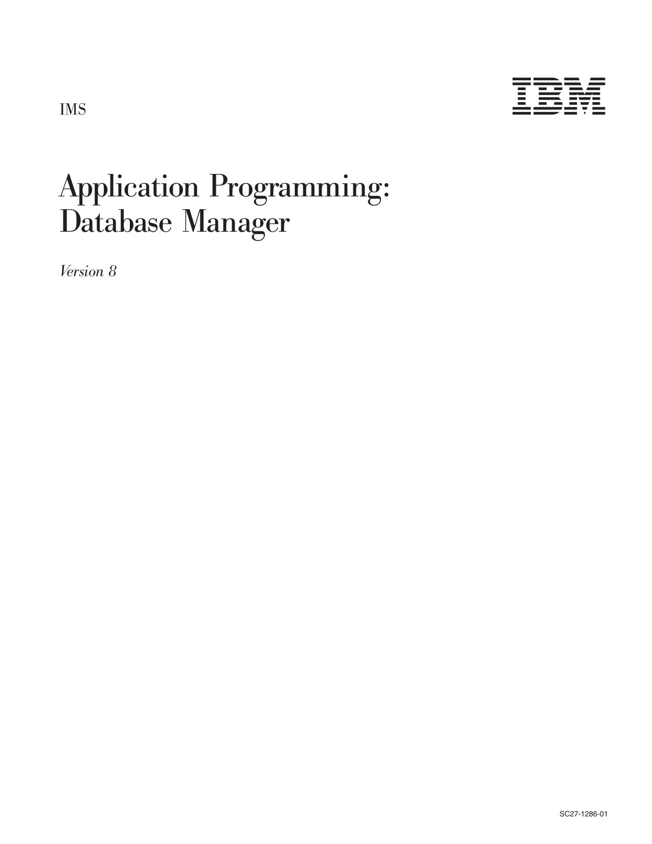 Application Programming: Database Manager