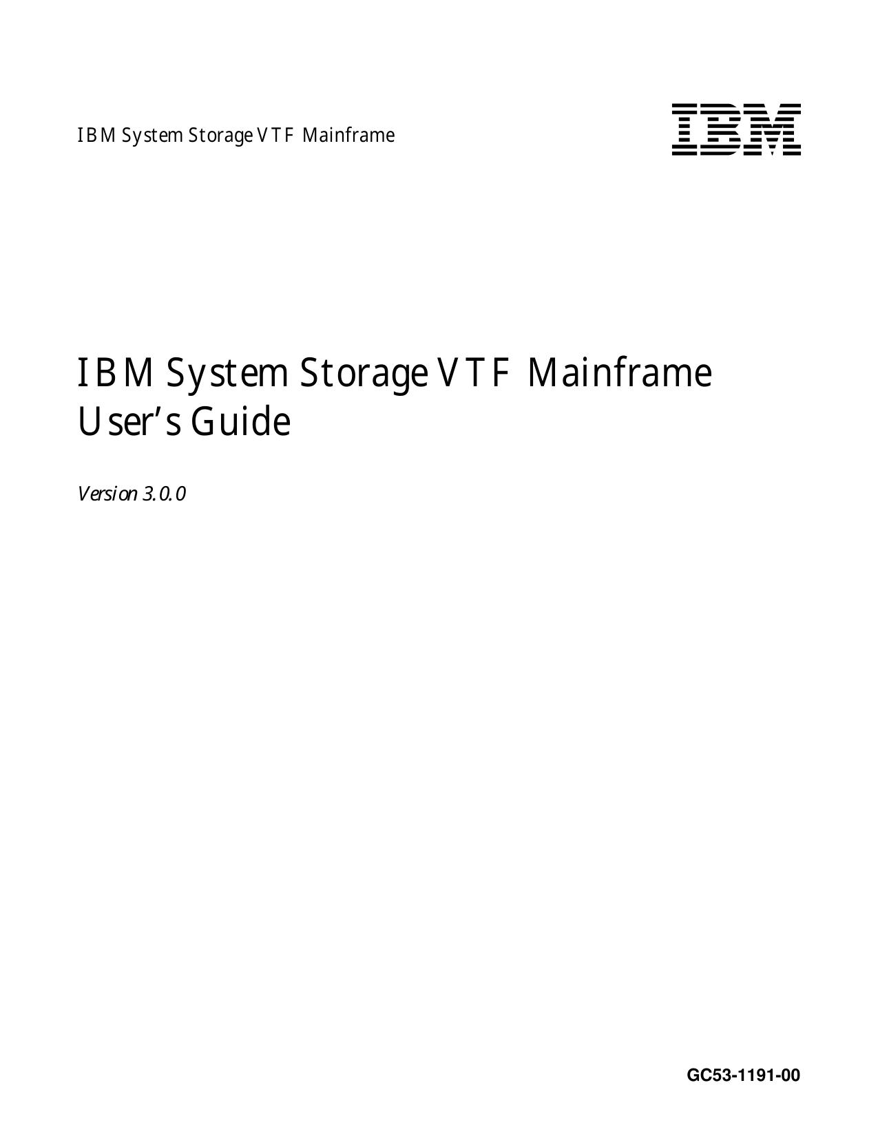 IBM System Storage VTF Mainframe User's Guide