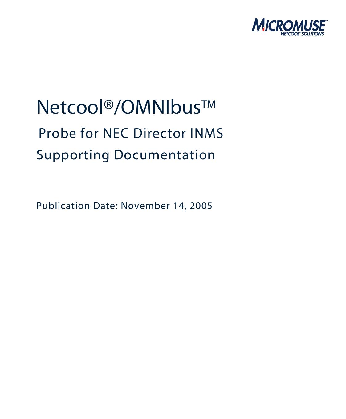 Netcool/OMNIbus Probe for NEC Director INMS