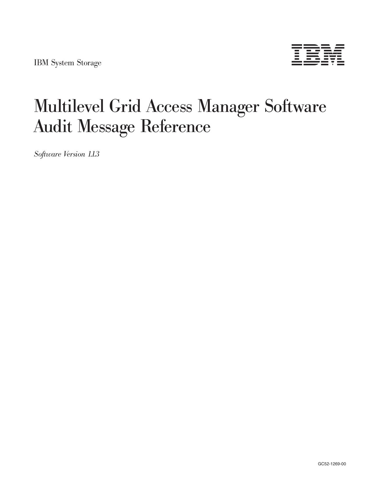 GAM V1.1.3 Audit Message Reference