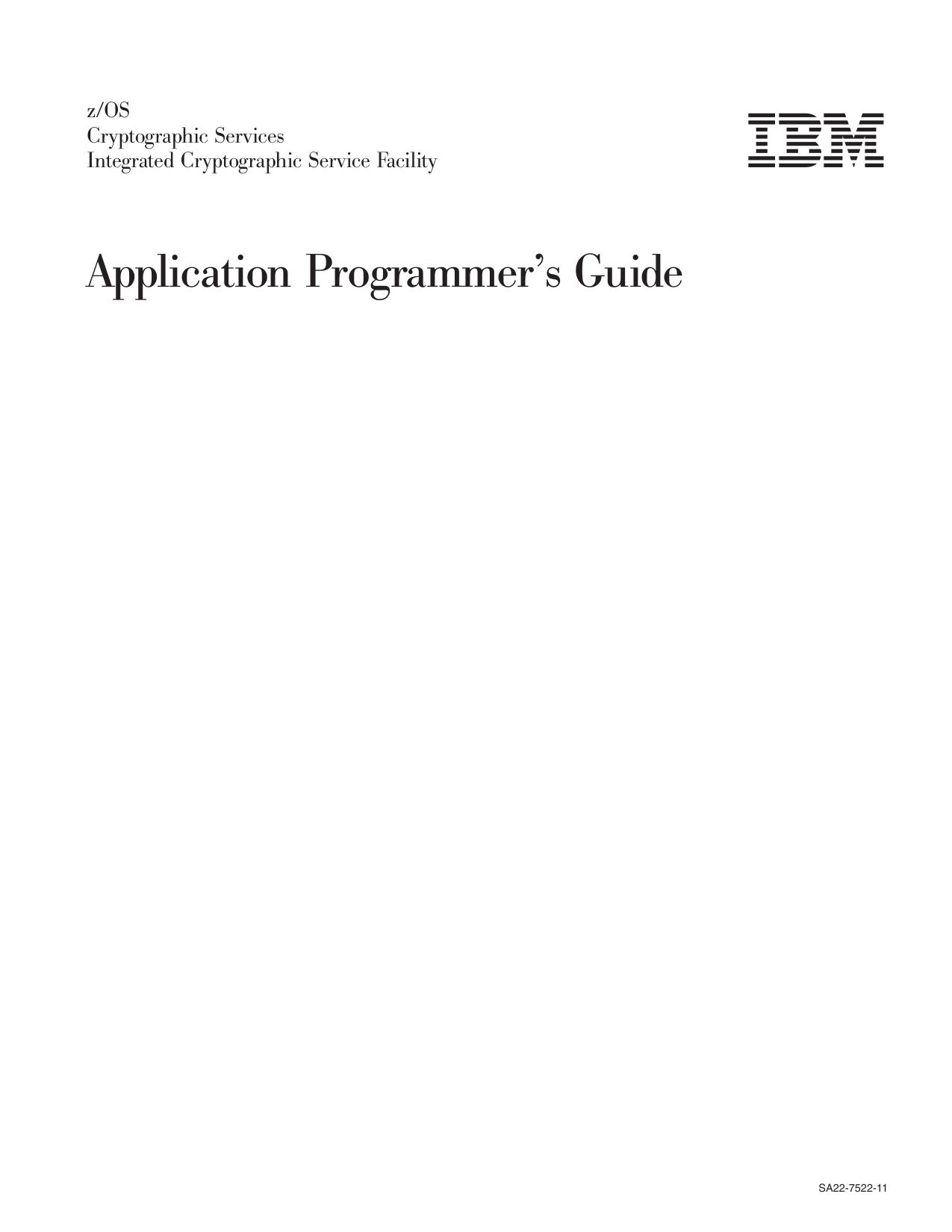 z/OS V1R9.0 ICSF Application Programmer's Guide