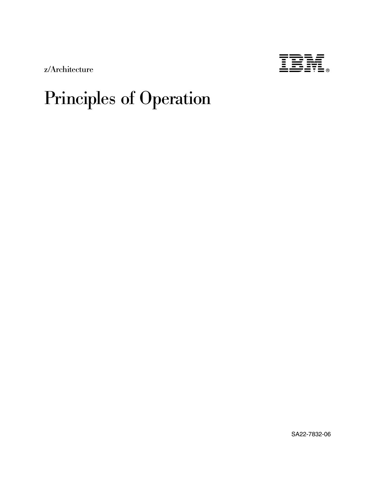 The z/Architecture Principles of Operation