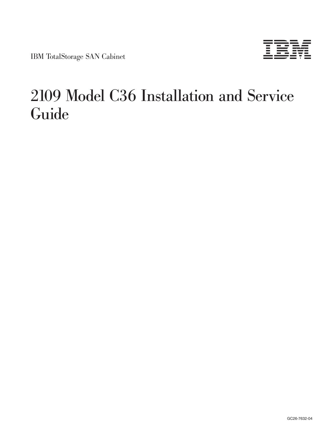2109 Model C36 Installation and Service Guide