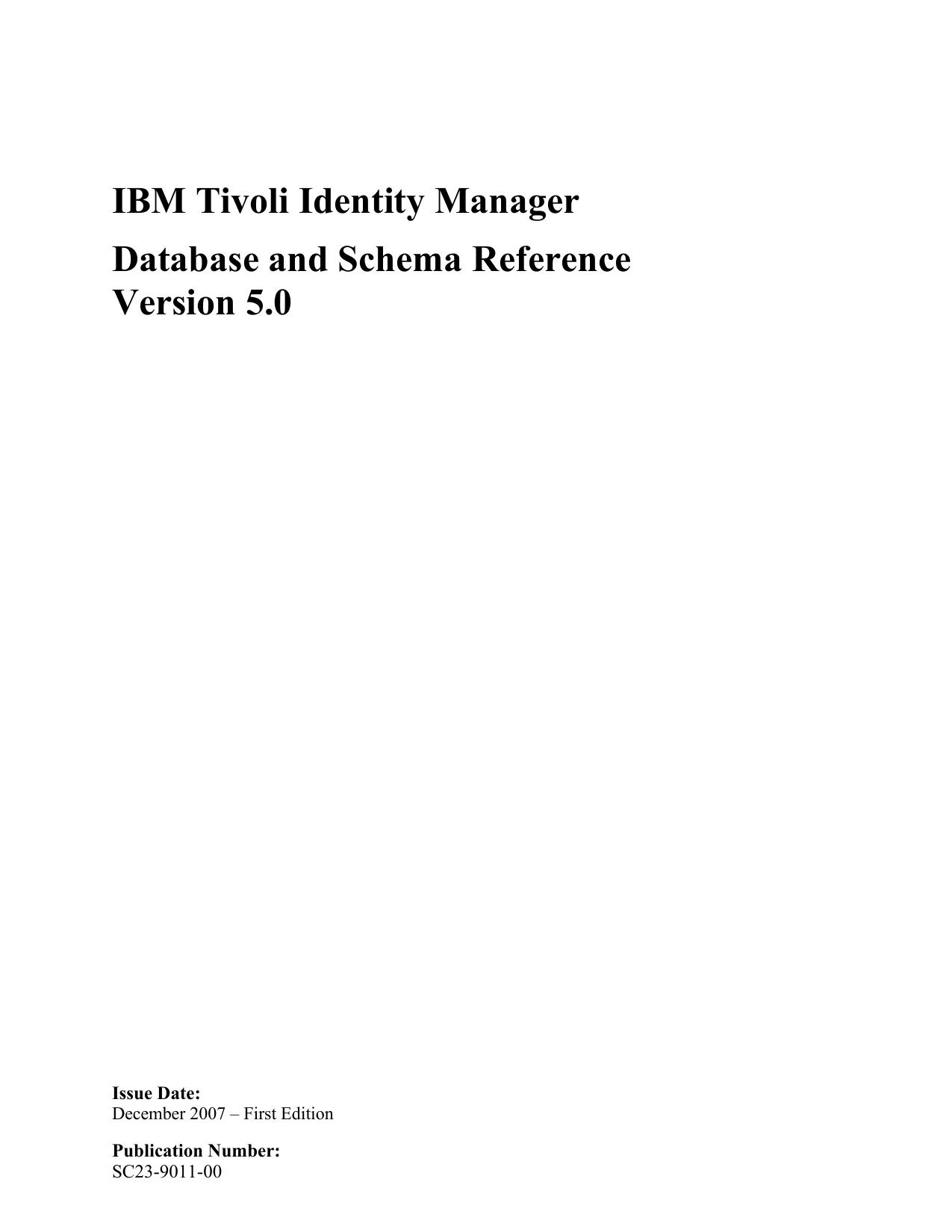 IBM Tivoli Identity Manager Schema Reference Guide