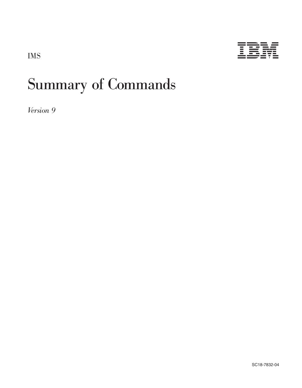 Summary of Commands