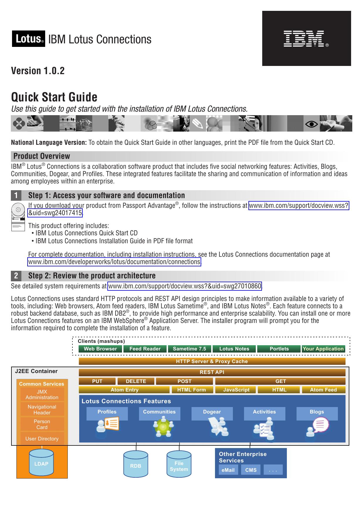 IBM Lotus Connections 1.0.2 Quick Start Guide