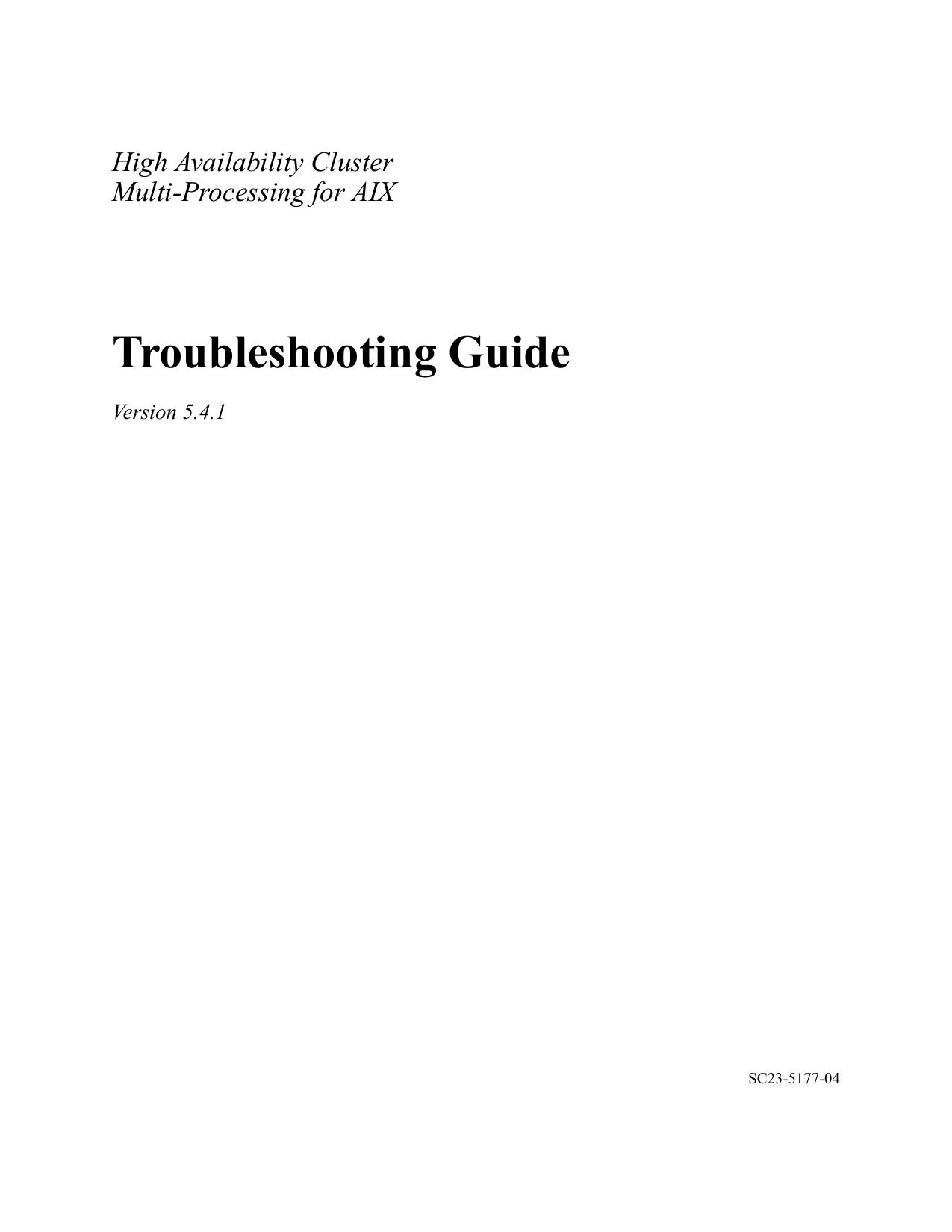 HACMP 5.3 Troubleshooting Guide