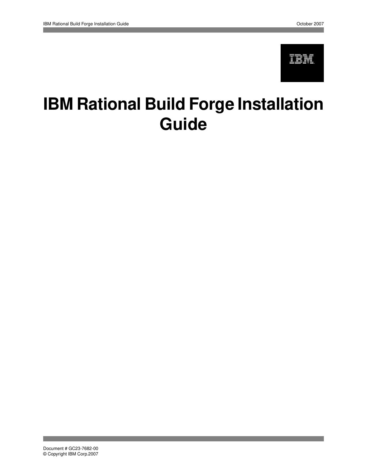 IBM Rational Build Forge Installation Guide