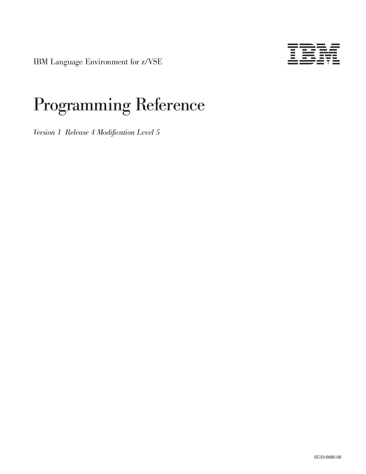 LE/VSE V1R4.5 Programming Reference