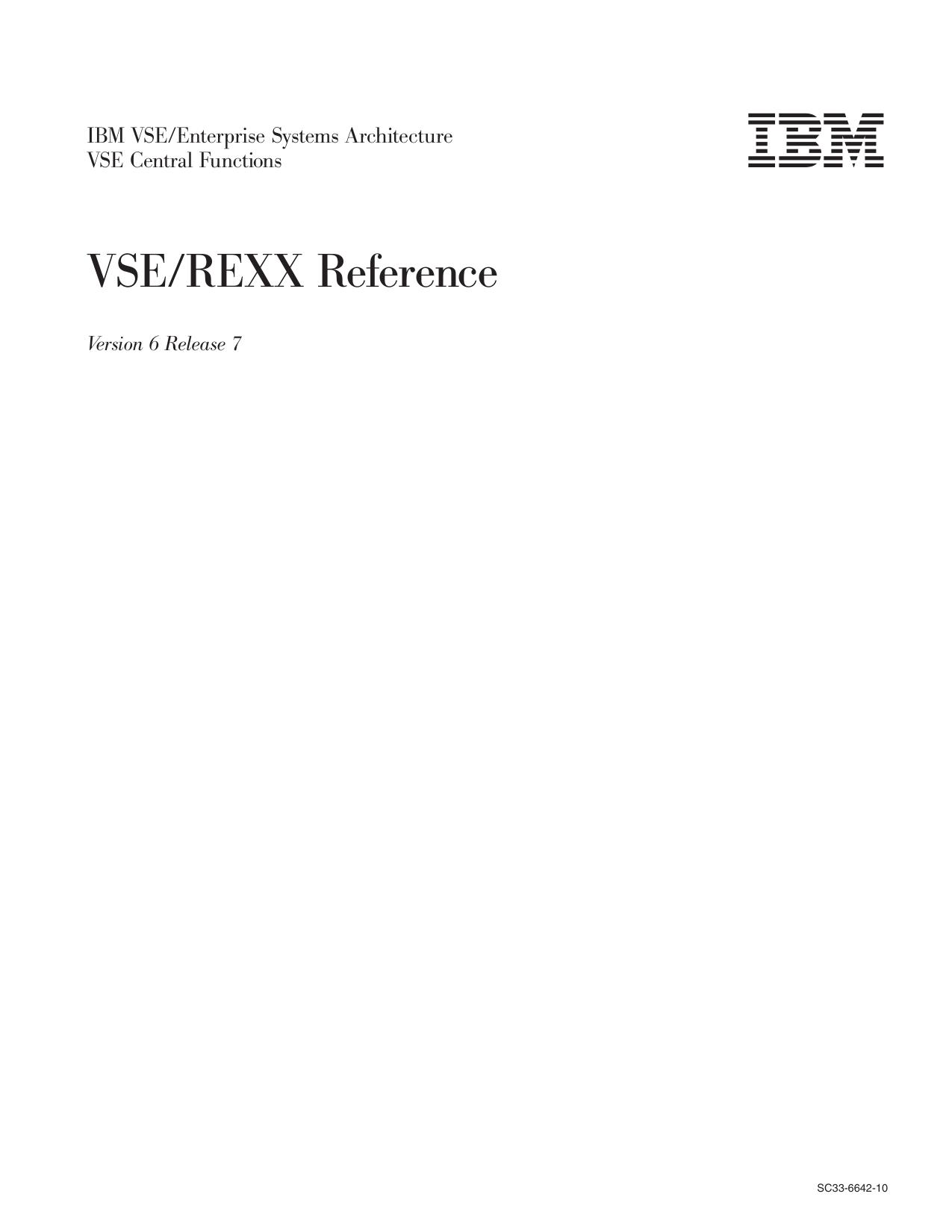 REXX/VSE Reference
