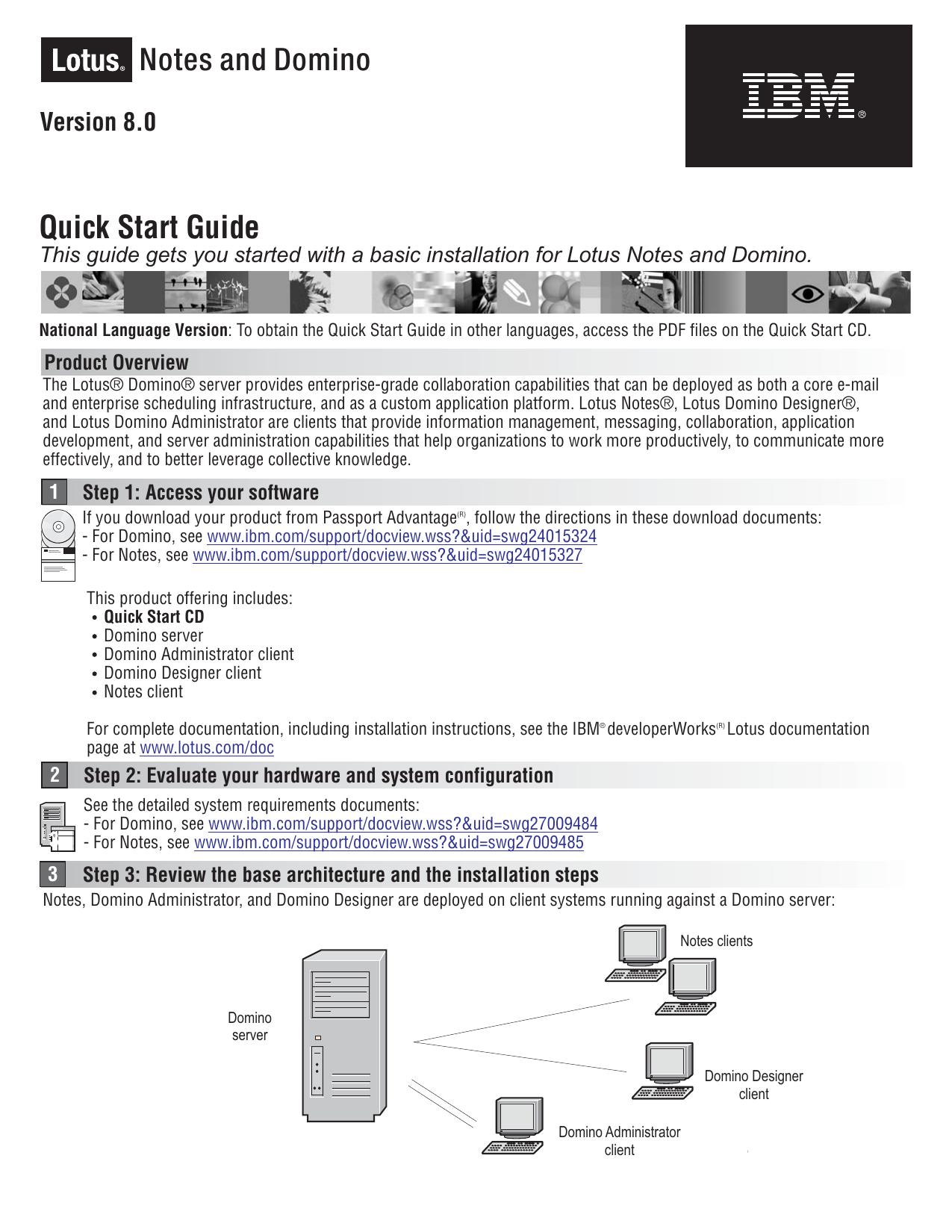 IBM Lotus Notes and Domino 8 Quick Start Guide