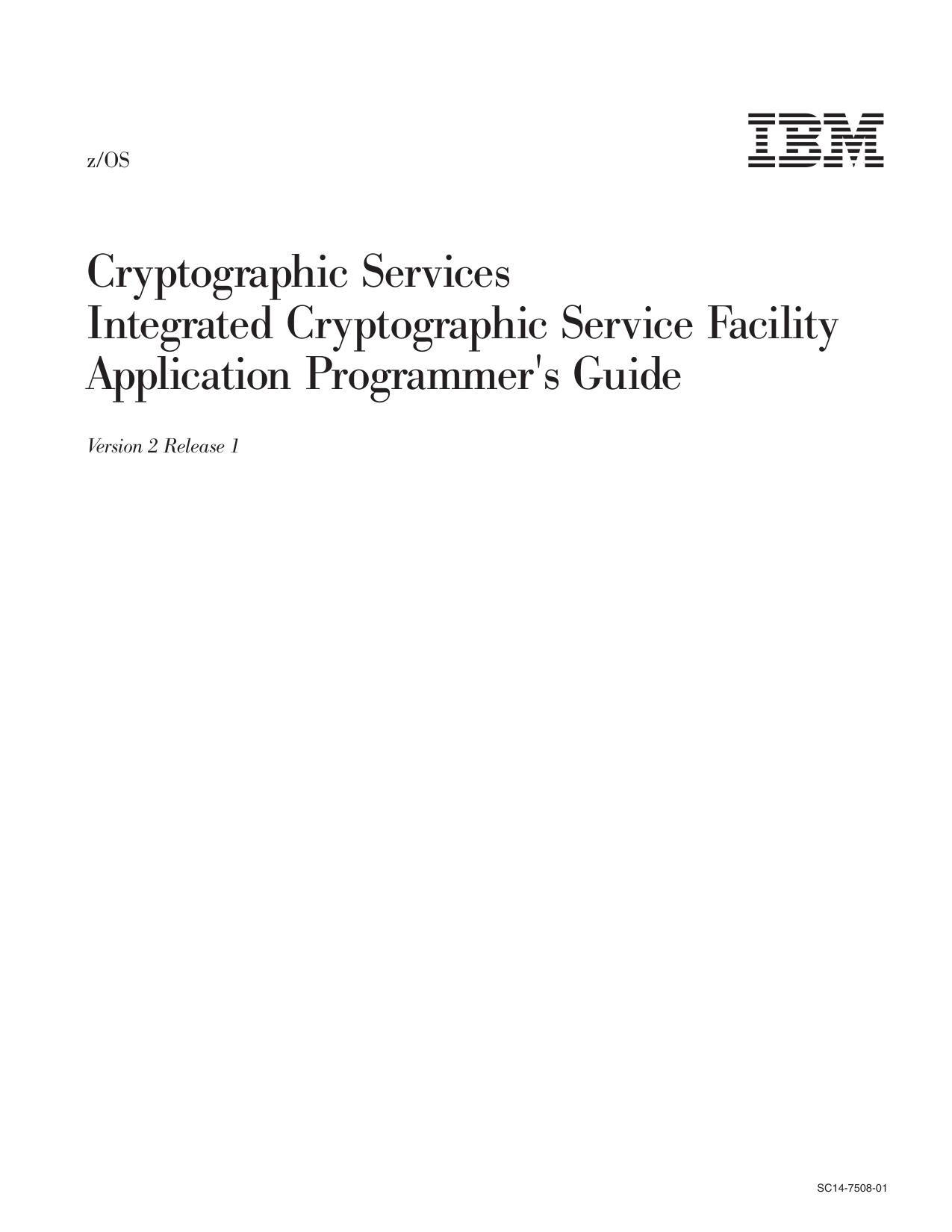 z/OS ICSF Application Programmer's Guide