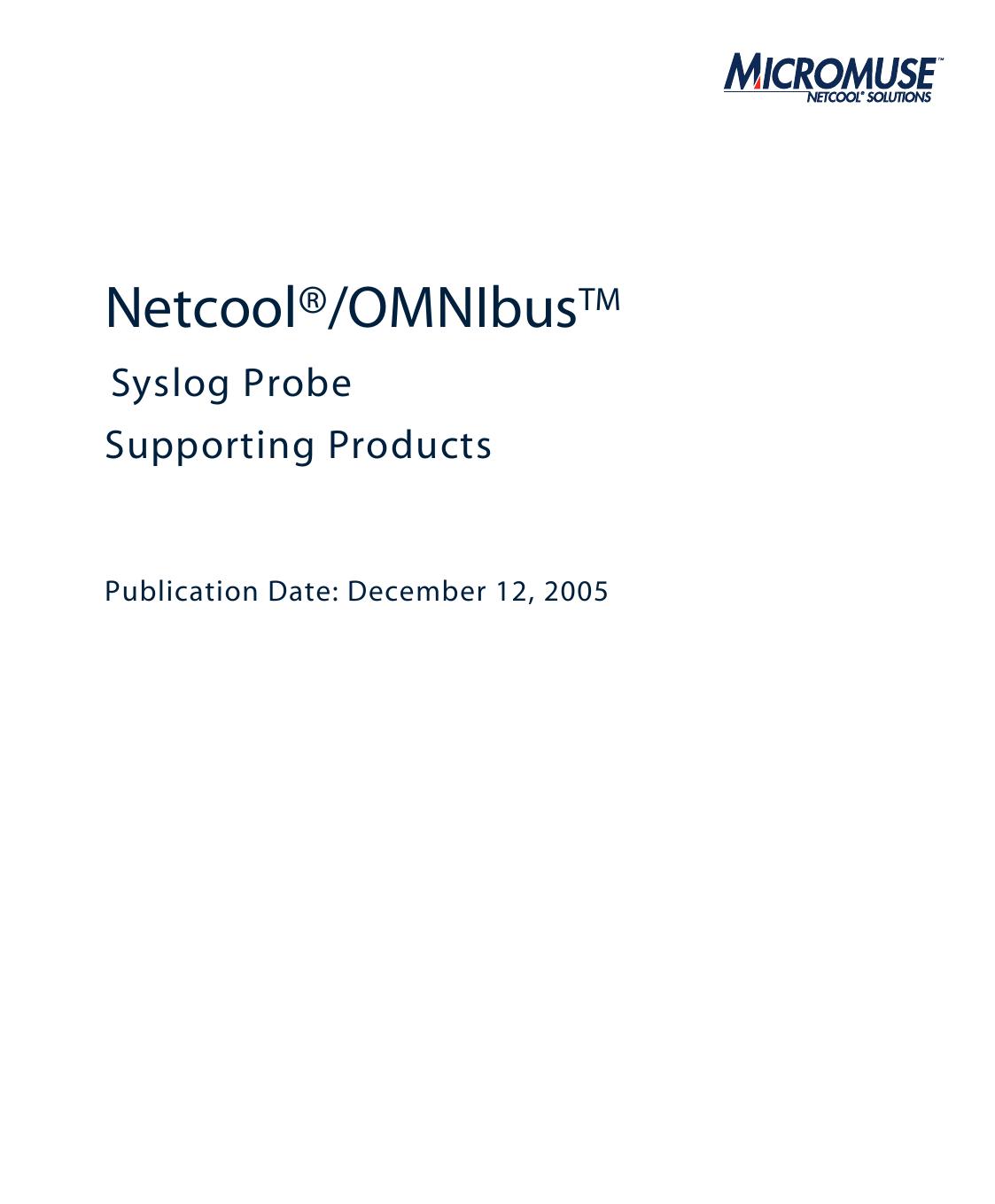 Netcool/OMNIbus Syslog Probe