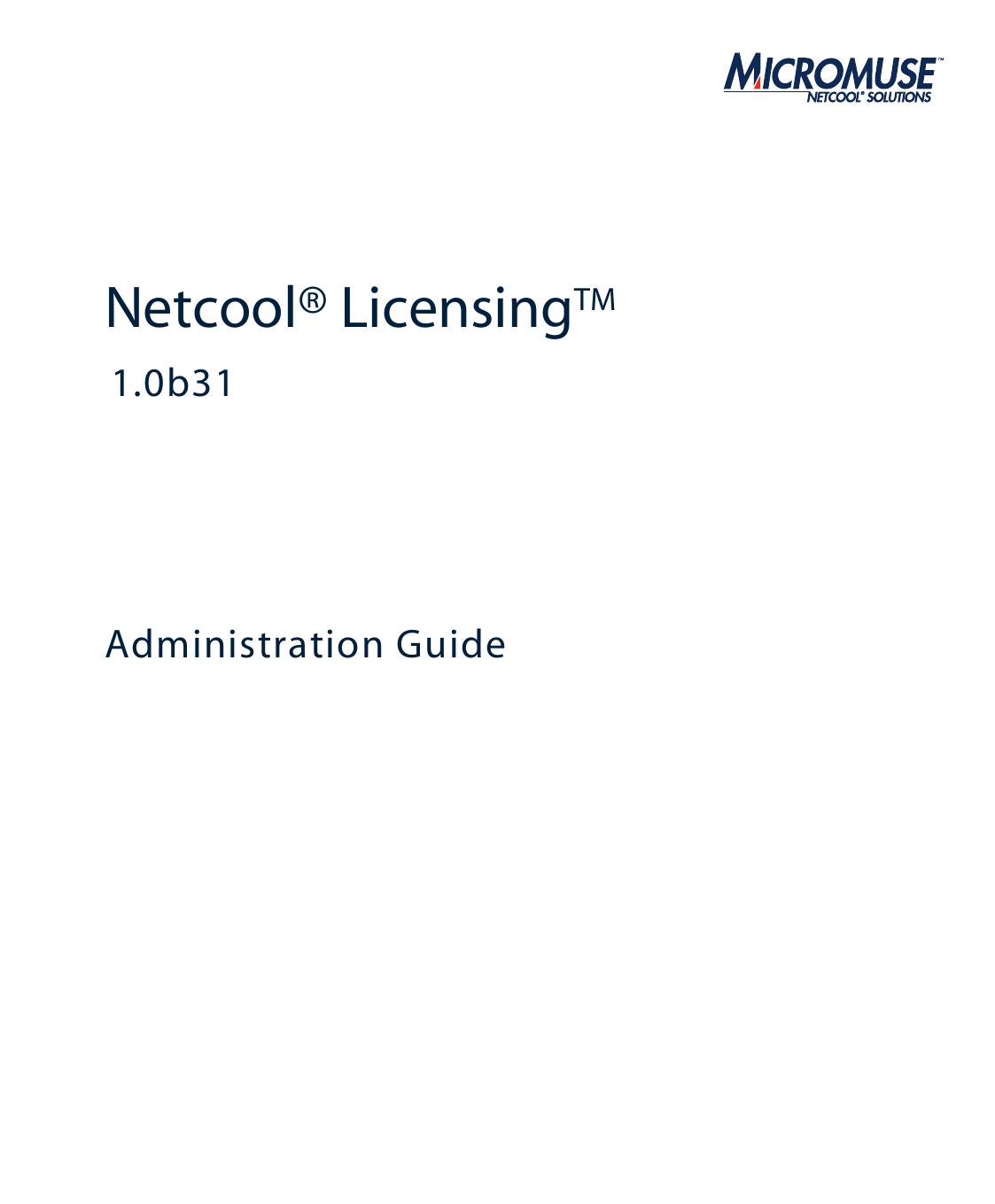 Netcool Licensing Administration Guide 1.0b31