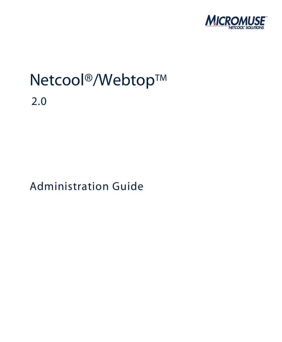 Netcool/Webtop Administration Guide 2.0