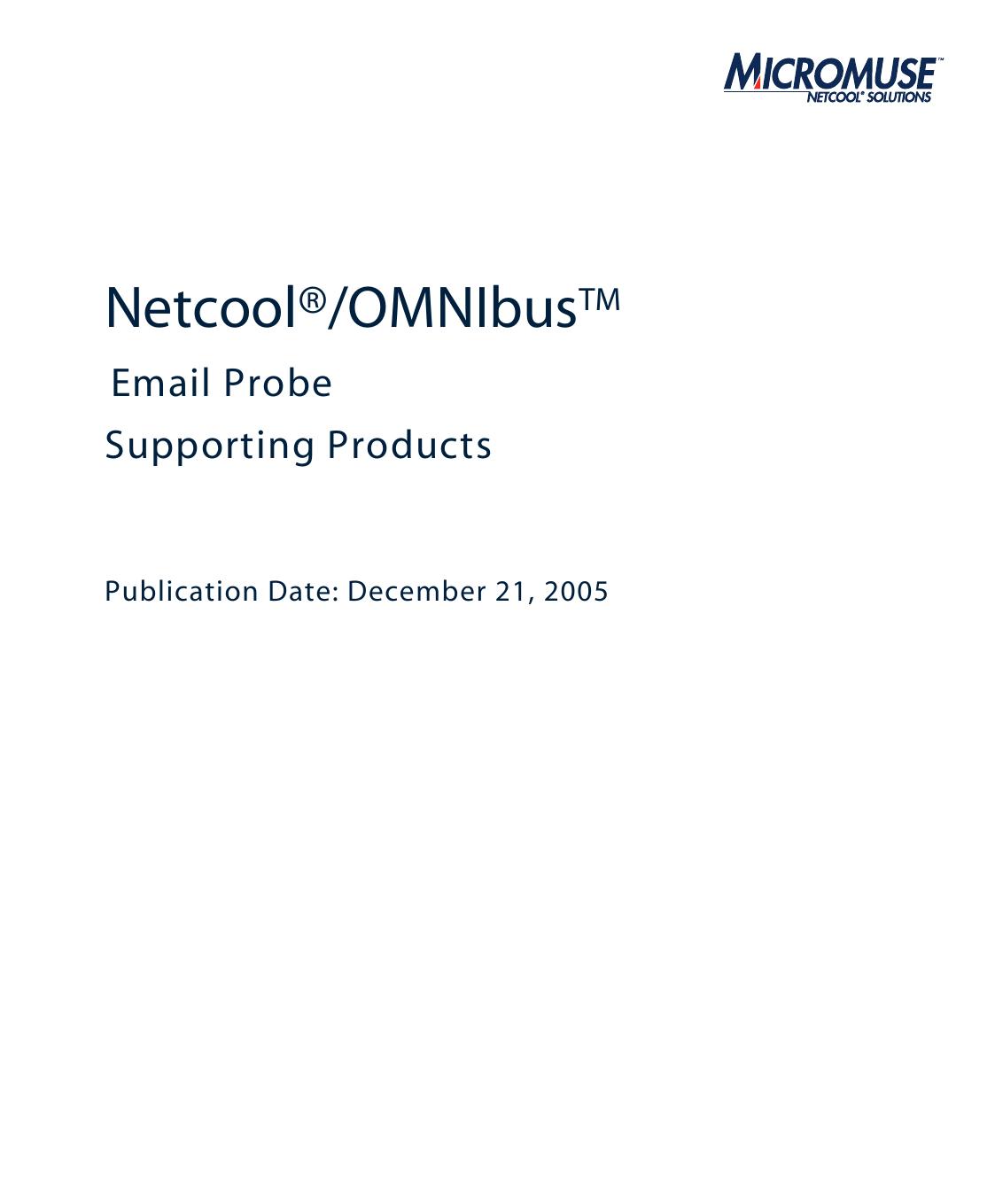 Netcool/OMNIbus Probe Guide Email Probe