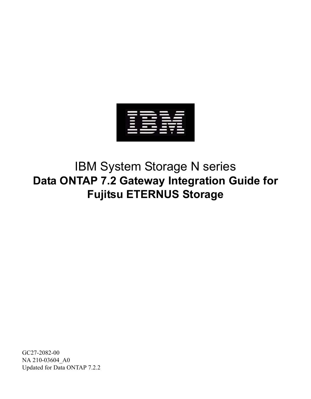 V-Series Systems Integration Guide for Fujitsu ETERNUS Storage