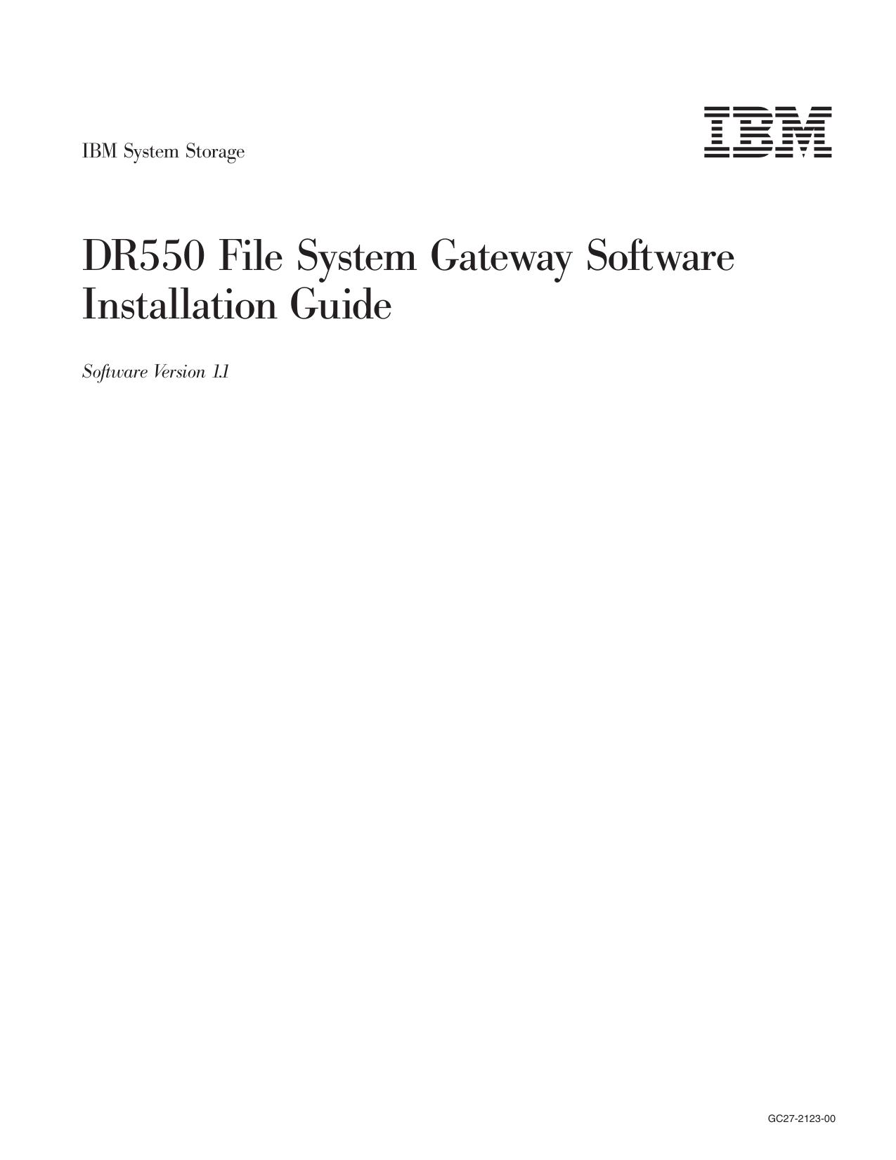DR550 File System Gateway Installation Guide